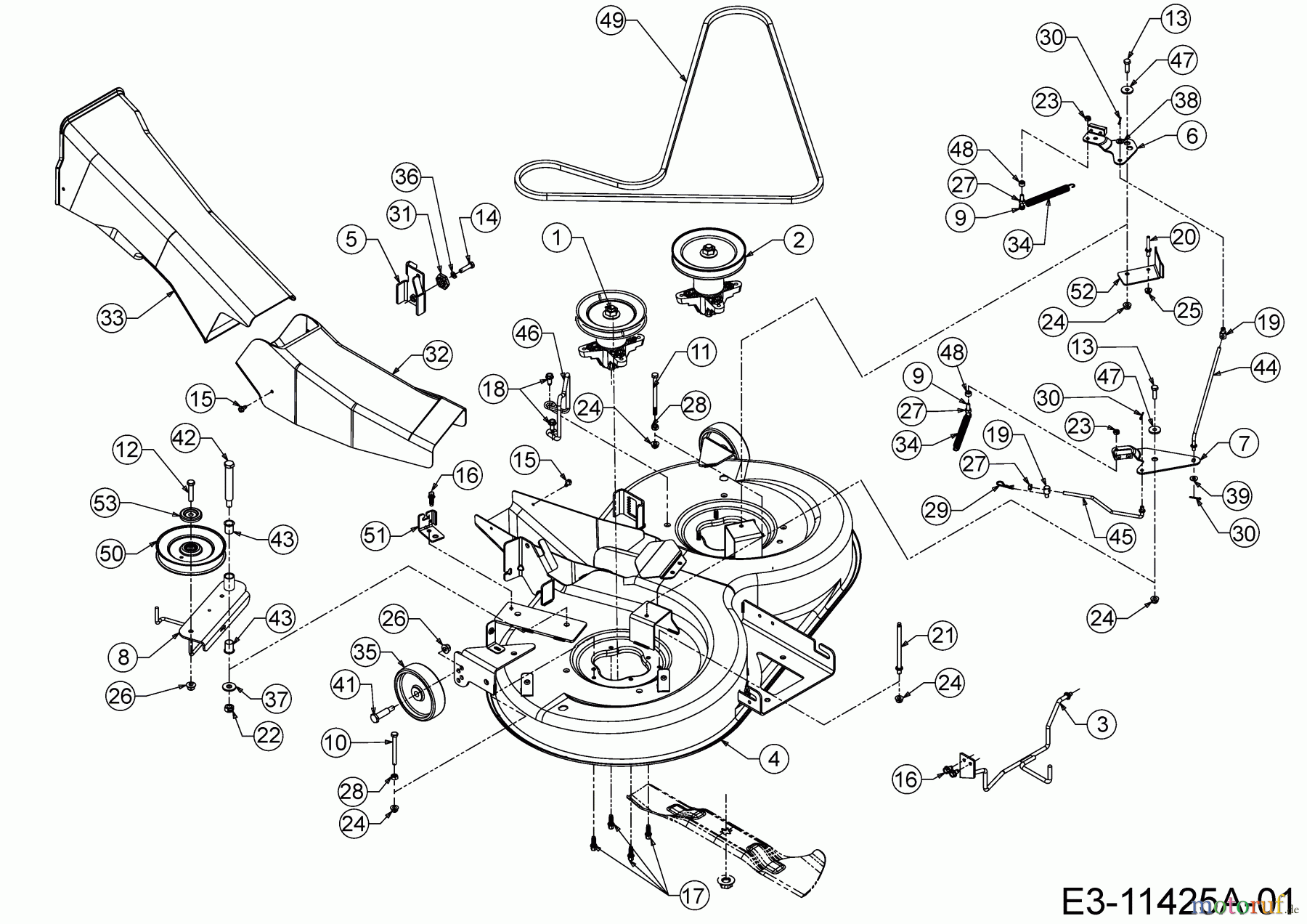  MTD Tracteurs de pelouse LT 105 EXHK 13BG71KN682  (2020) Plateau de coupe N (41