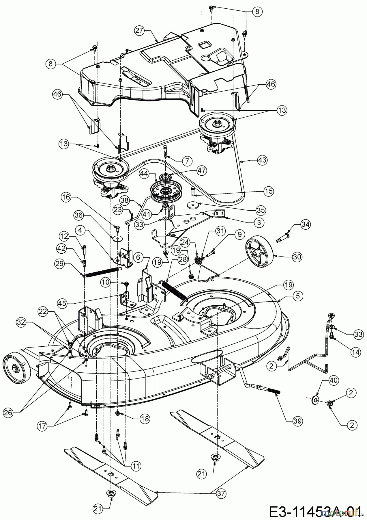  MTD Tracteurs de pelouse Smart RF 125 13HH76KF600  (2020) Plateau de coupe F (38