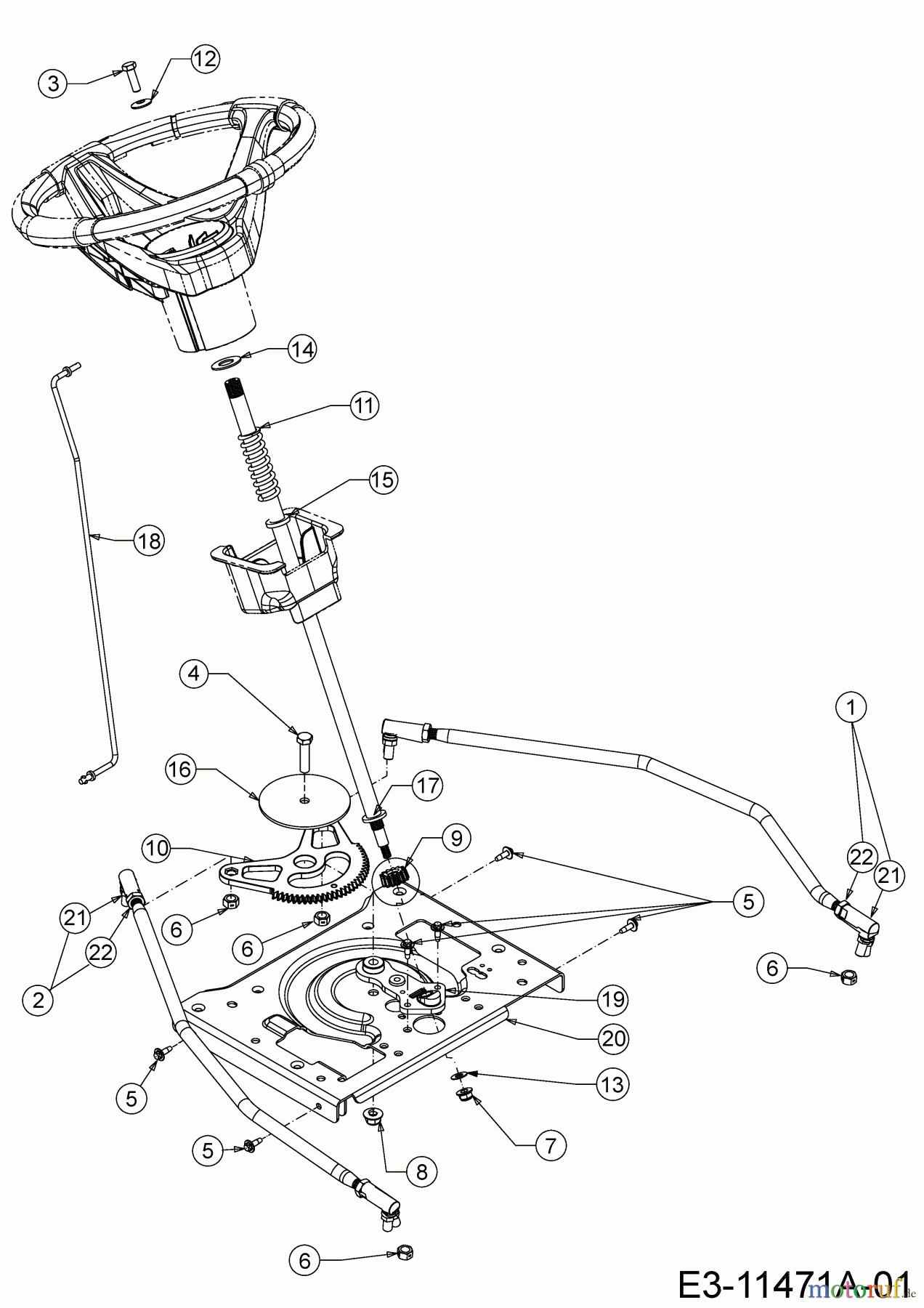  Gartenland Tracteurs de pelouse GL 17.5/106 H 13A8A1KR640  (2019) Système direction