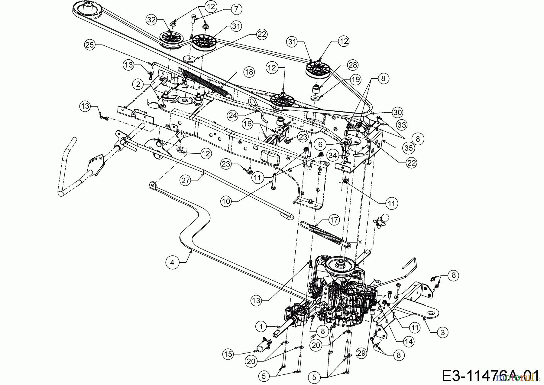  Gartenland Tracteurs de pelouse GL 17.5/106 H 13A8A1KR640  (2019) Entraînement de roulement