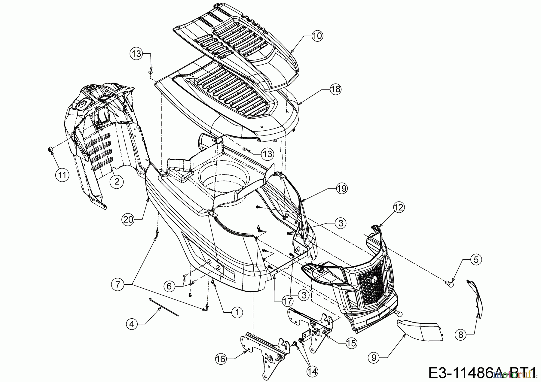  MTD Tracteurs de pelouse LT 107 EXHK 13BG79KG682  (2020) Capot de moteur K-Style