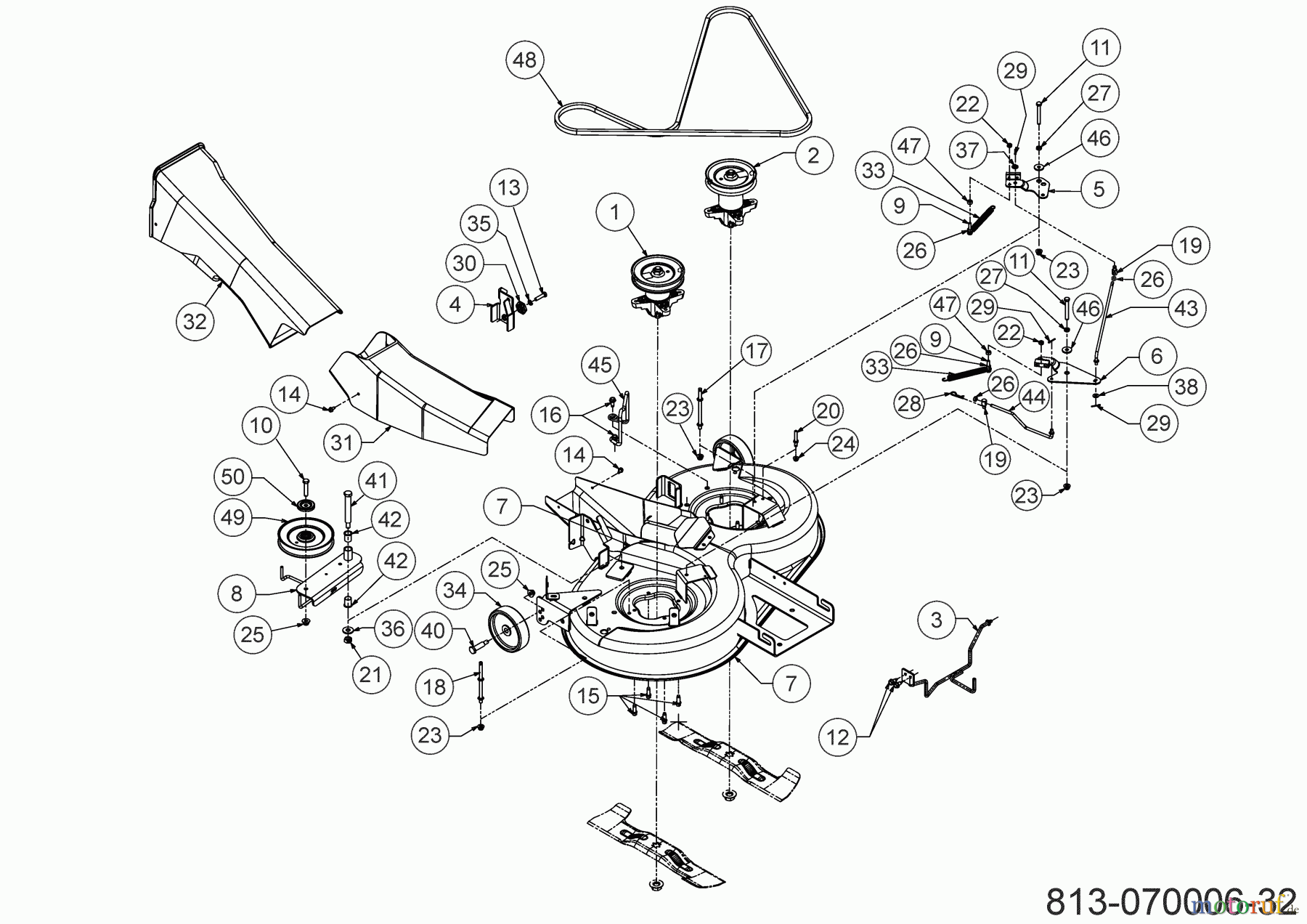  Riwall Tracteurs de pelouse RLT 92 T 13BB765E623 (2021) Plateau de coupe E (36