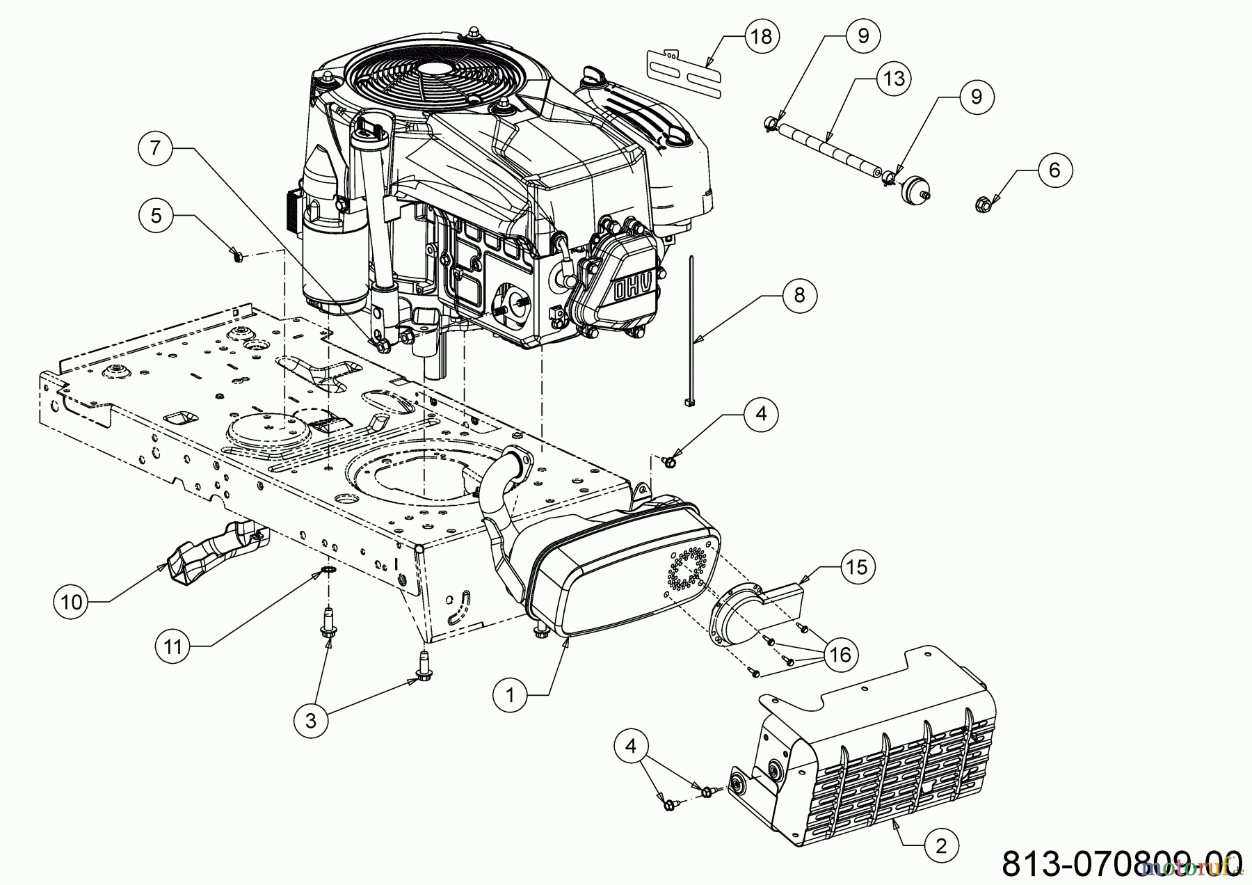  Tigara Tracteurs de pelouse TG 19/107 H 13A879KG649 (2022) Accessoires moteur