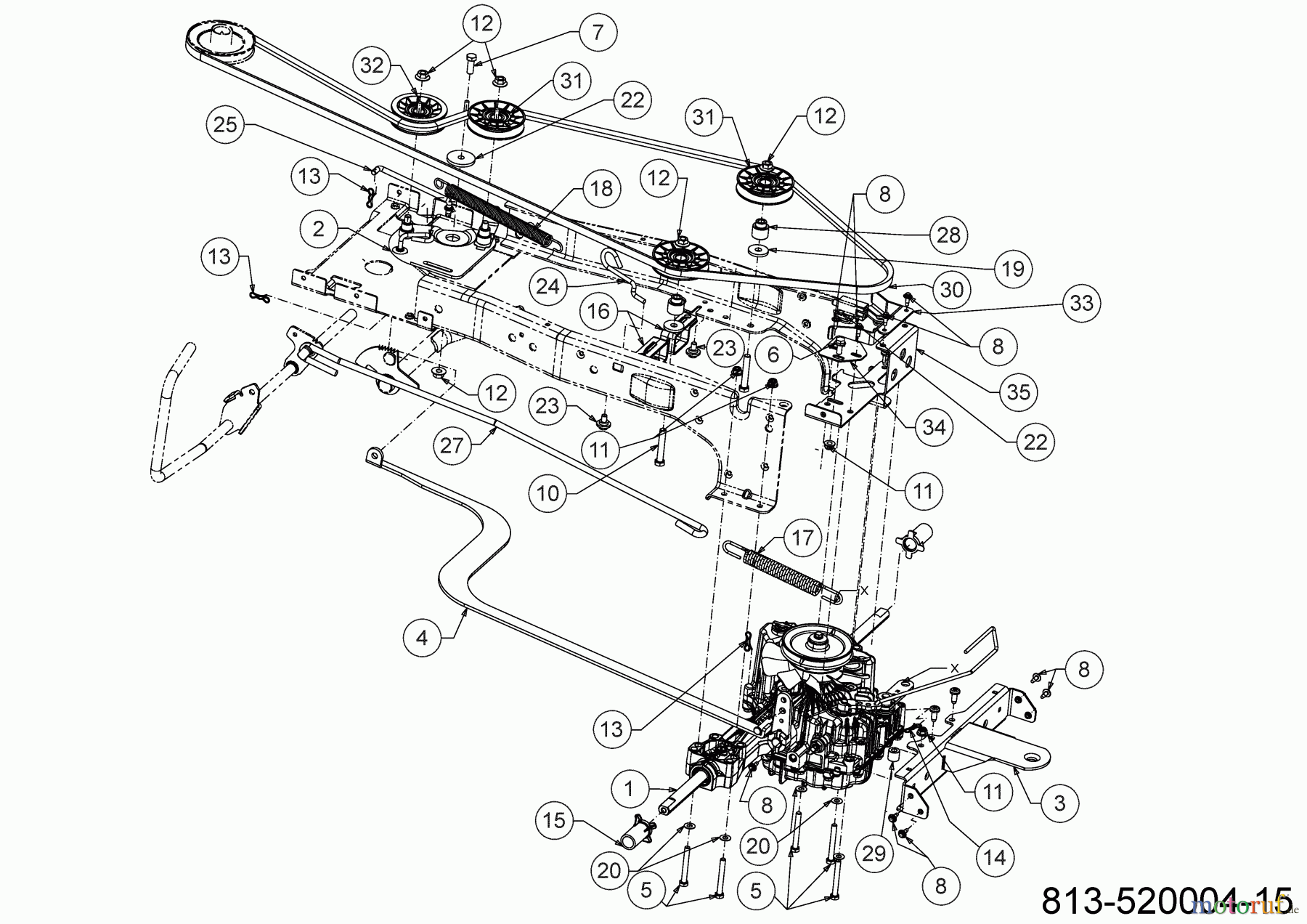  Greenbase Tracteurs de pelouse V 222 I 13BAA1KR618 (2021) Entraînement de roulement