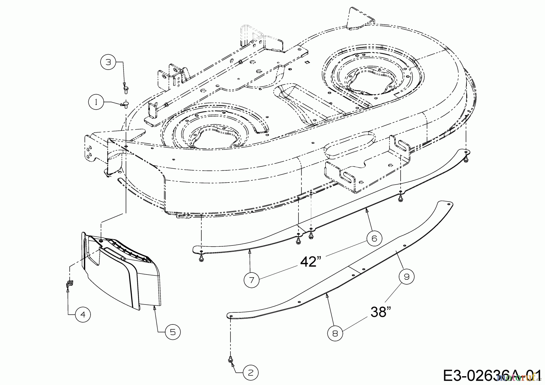  MTD Accèssoires Accèssoires tracteur de jardin et de pelouse Kits mulching pour série 900 (NX-09) avec plateau de coupe G (42