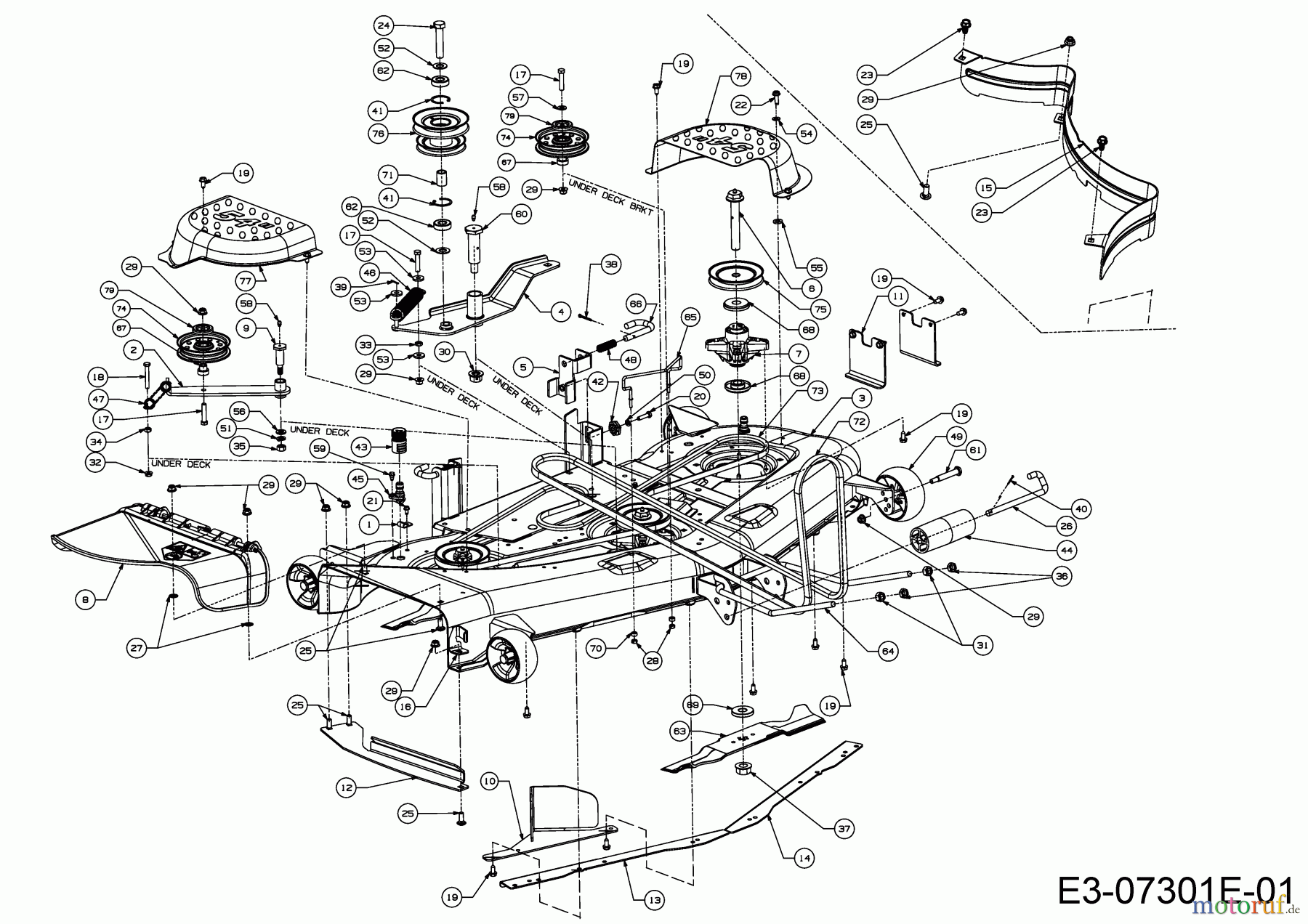  MTD Accèssoires Accèssoires tracteur de jardin et de pelouse Plateaux de coupe pour GTX 2100, Plateau de coupe 54