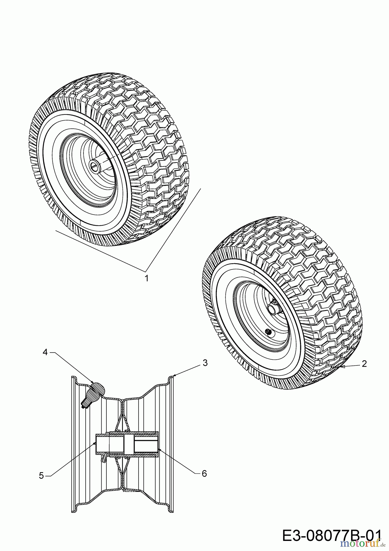  Verts Loisirs Tracteurs de pelouse VL 96 H 13BB79KF617 (2022) Roues avant 15x6