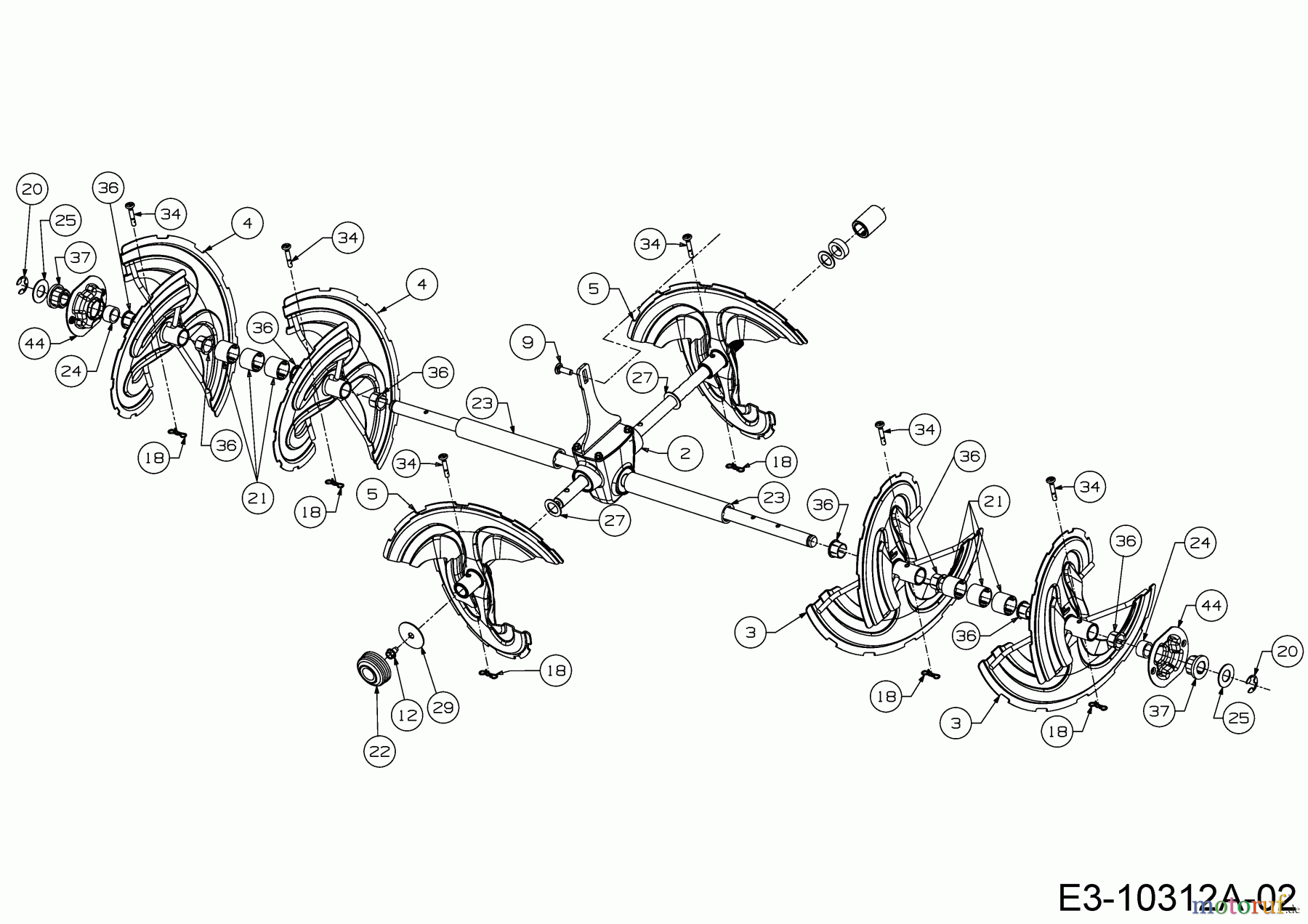  MTD Accèssoires Accèssoires tracteur de jardin et de pelouse Fraises à neige pour série A (NX 15) éjection arrière 19A40045OEM  (2019) Spiral, Entraînement de spiral