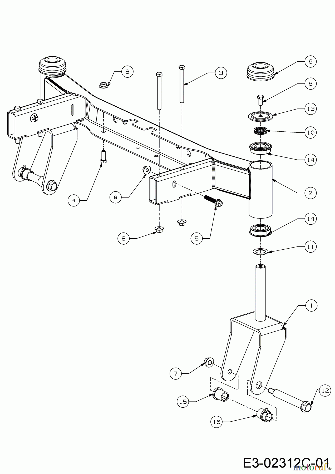  Cub Cadet Zero Turn XZ1 107 17DMCACS603  (2019) Axe avant