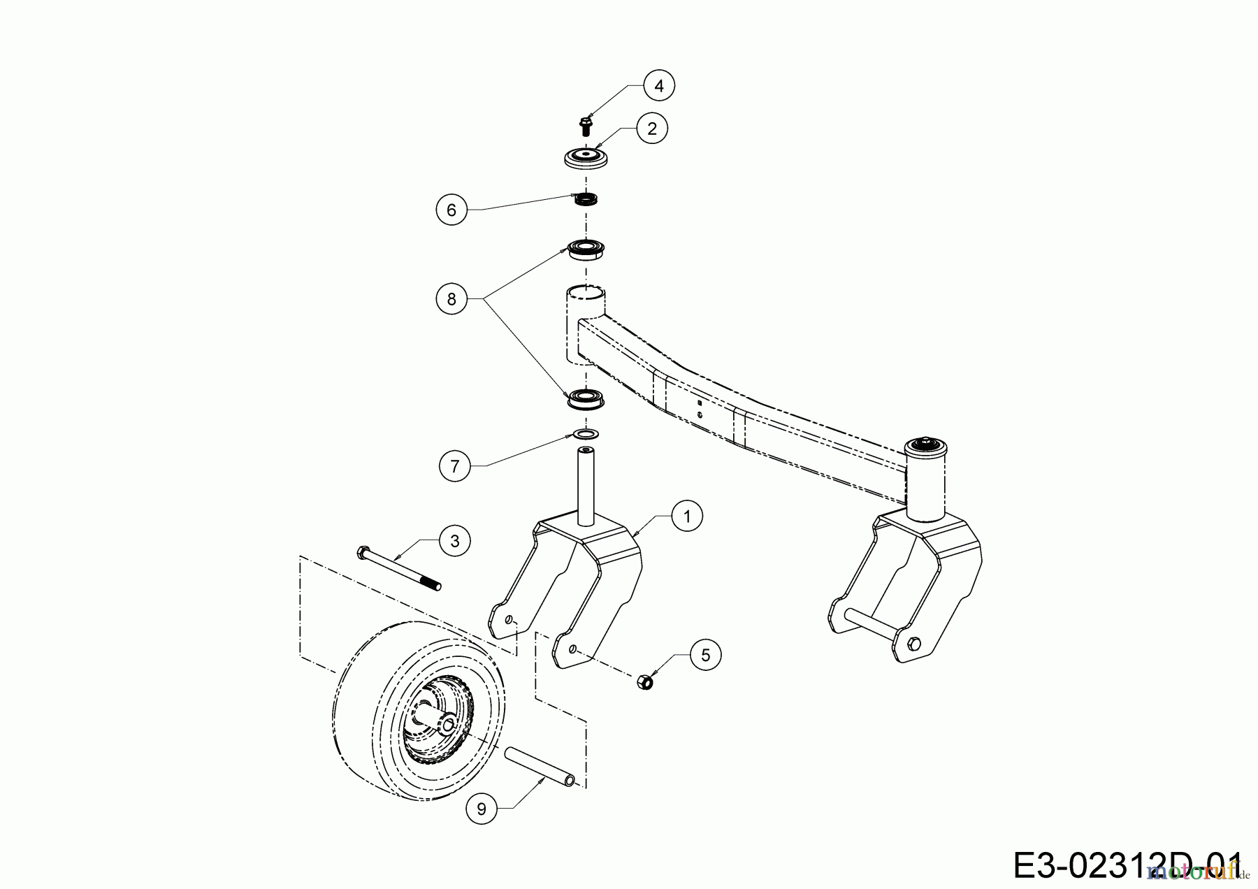  Cub Cadet Zero Turn XZ5 L107 17AAEACS603 (2020) Axe avant