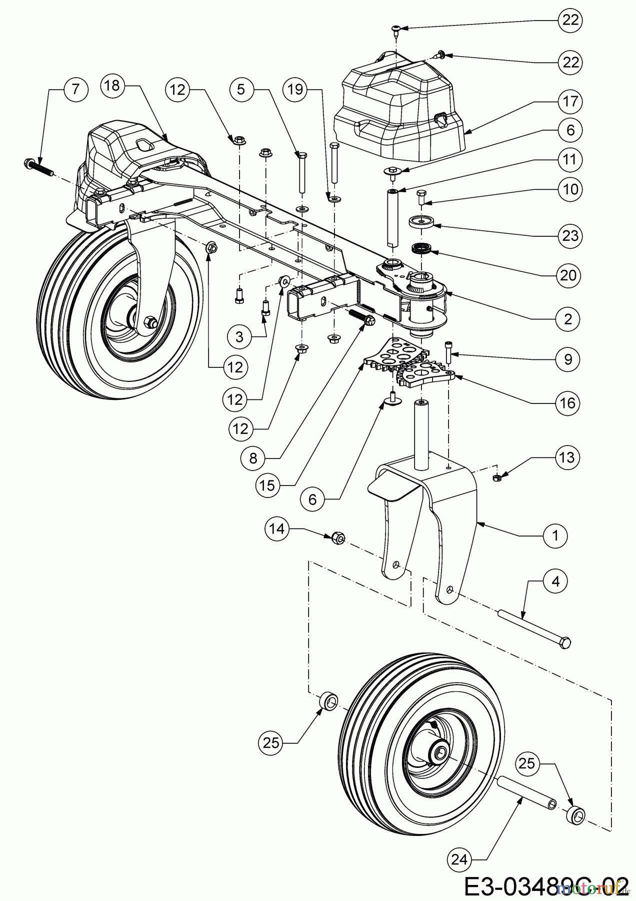  Cub Cadet Zero Turn XZ3 122 17BIDGHB603  (2019) Axe avant