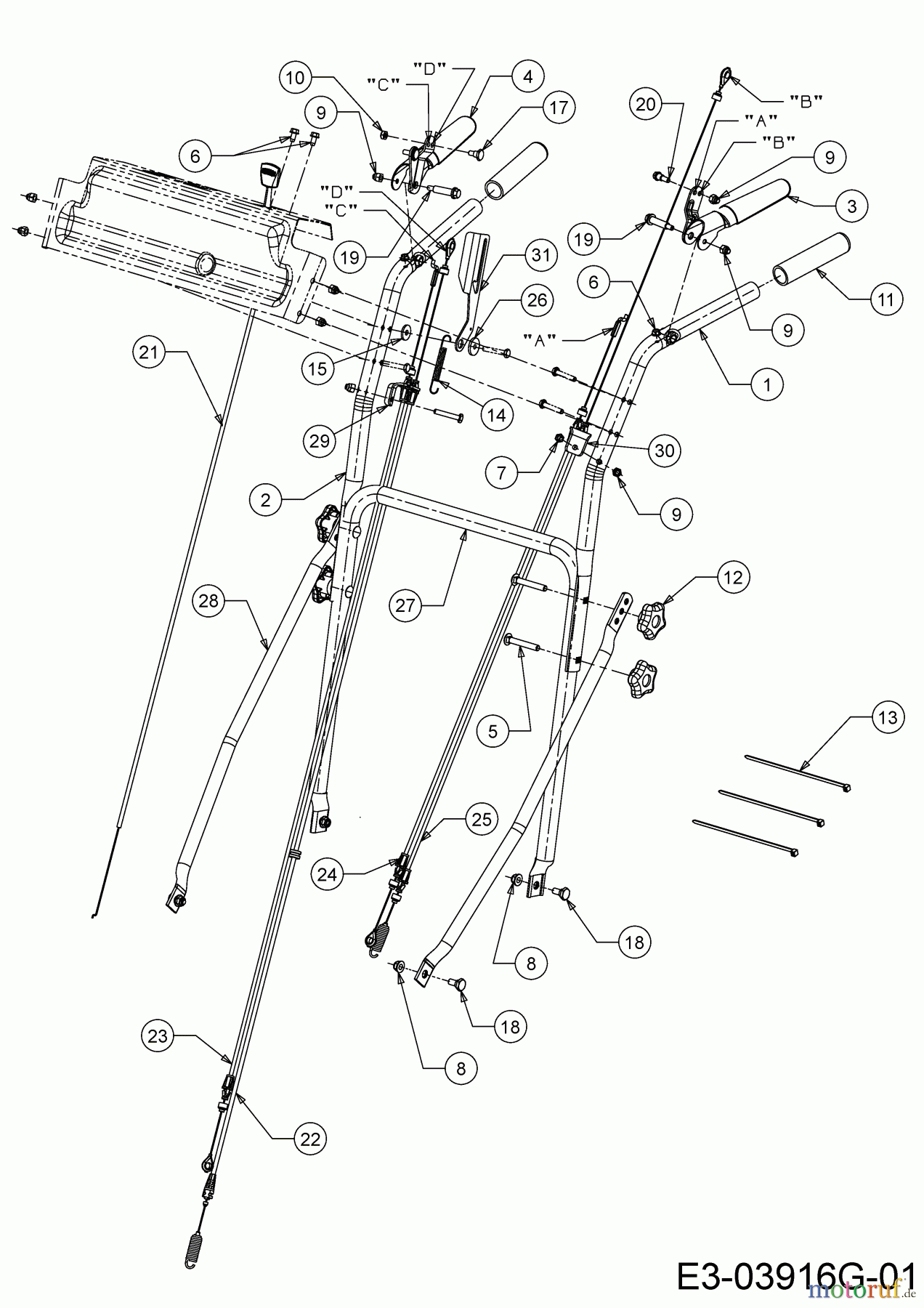  Cub Cadet Tondeuse thermique tractée XM3 KR84ES 12AE764U603 (2019) Brancard