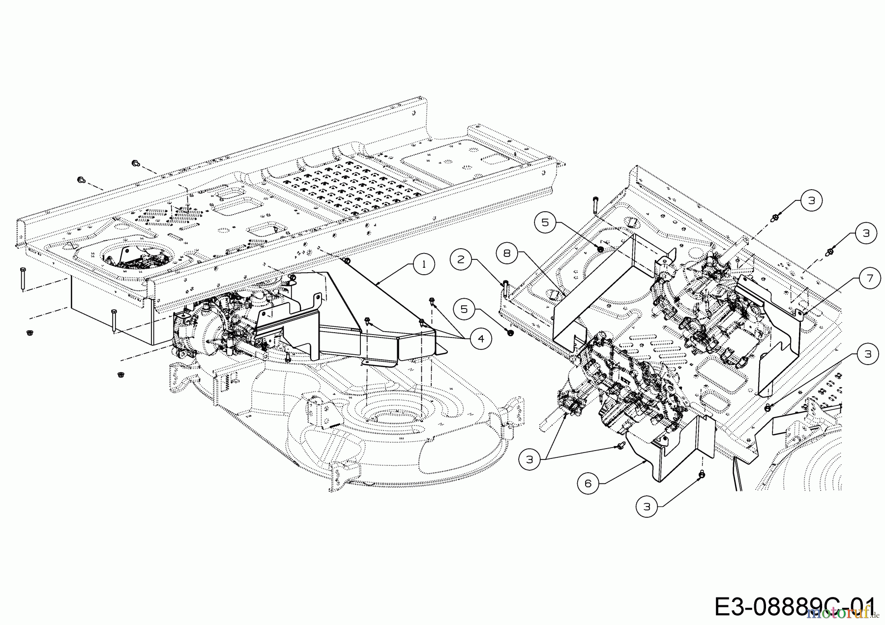  Cub Cadet Zero Turn XZ2 117I 17AWCBYT603  (2019) Couvercles de protection plateau de coupe T (46