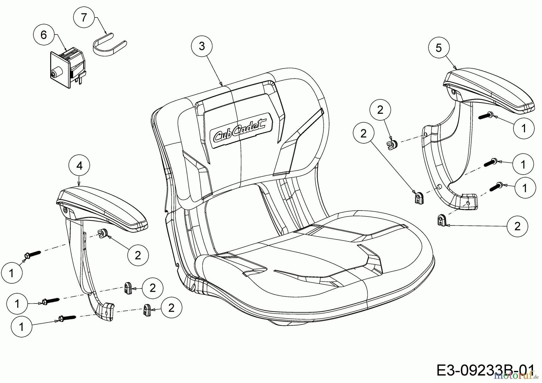  Cub Cadet Tracteurs de jardin XT3 QS137 14CIA5CA603  (2020) Siège, Contacteur siège