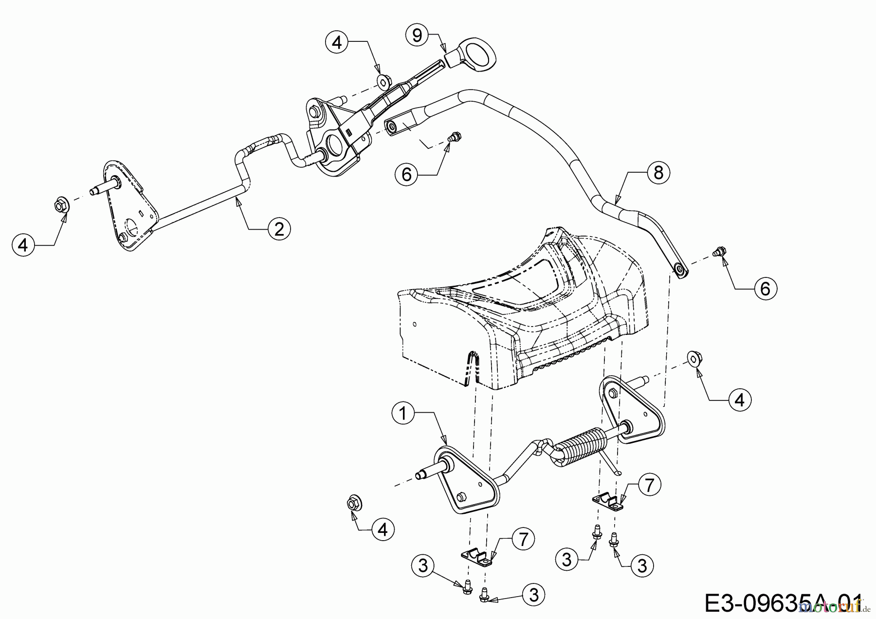  Cub Cadet Tondeuse thermique tractée LM1 CR46 12A-TQ5C603  (2019) Axes, Réglage hauteur