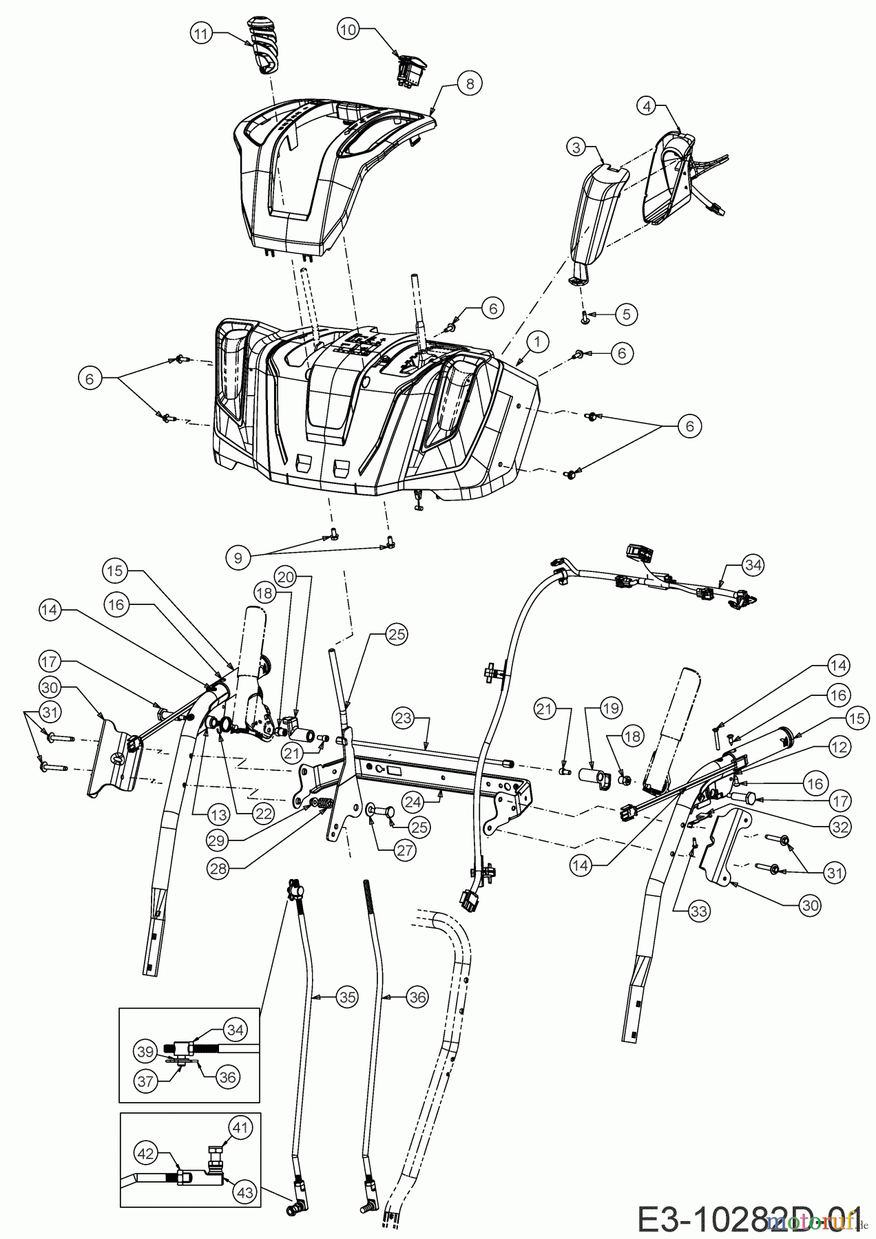  Cub Cadet Fraises à neige XS3 66 SWE 31AY5EVX603 (2021) Tableau de bord, Levier de commande