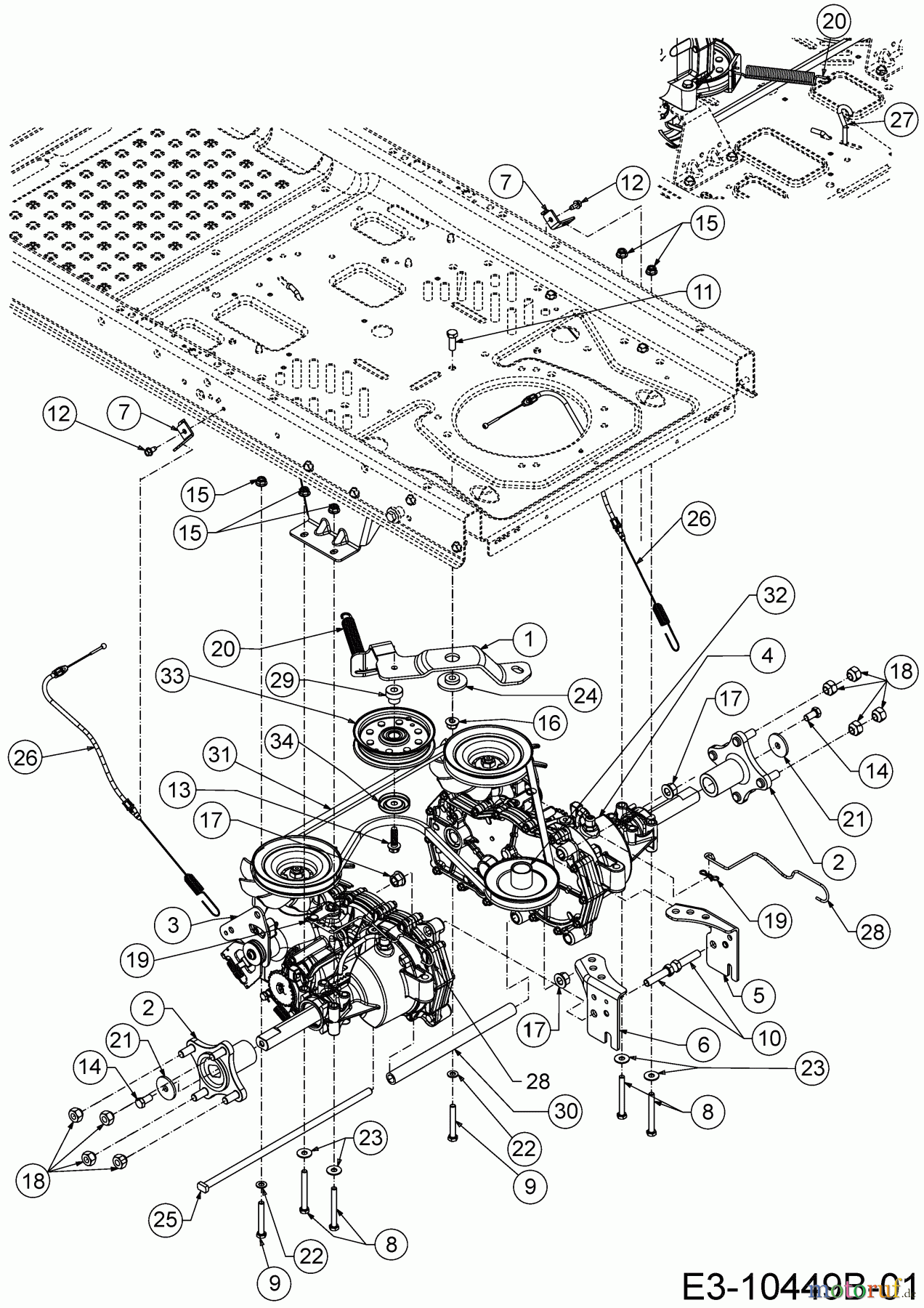  Cub Cadet Zero Turn XZ1 127 17CICACQ603  (2020) Entraînement de roulement