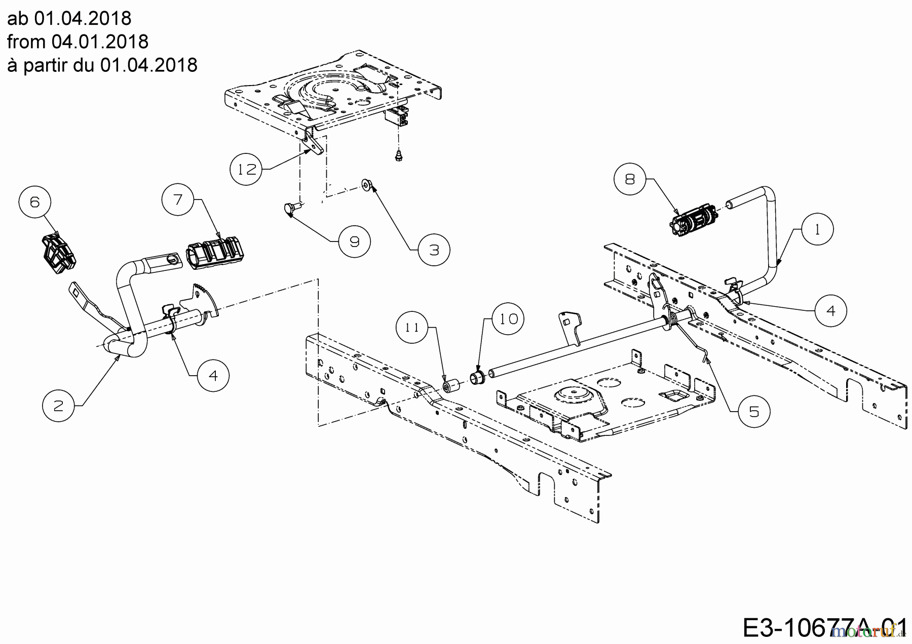  Cub Cadet Tracteurs de pelouse XT2 PS107 13BGA1CS603  (2019) Pedales à partir du 01.04.2018