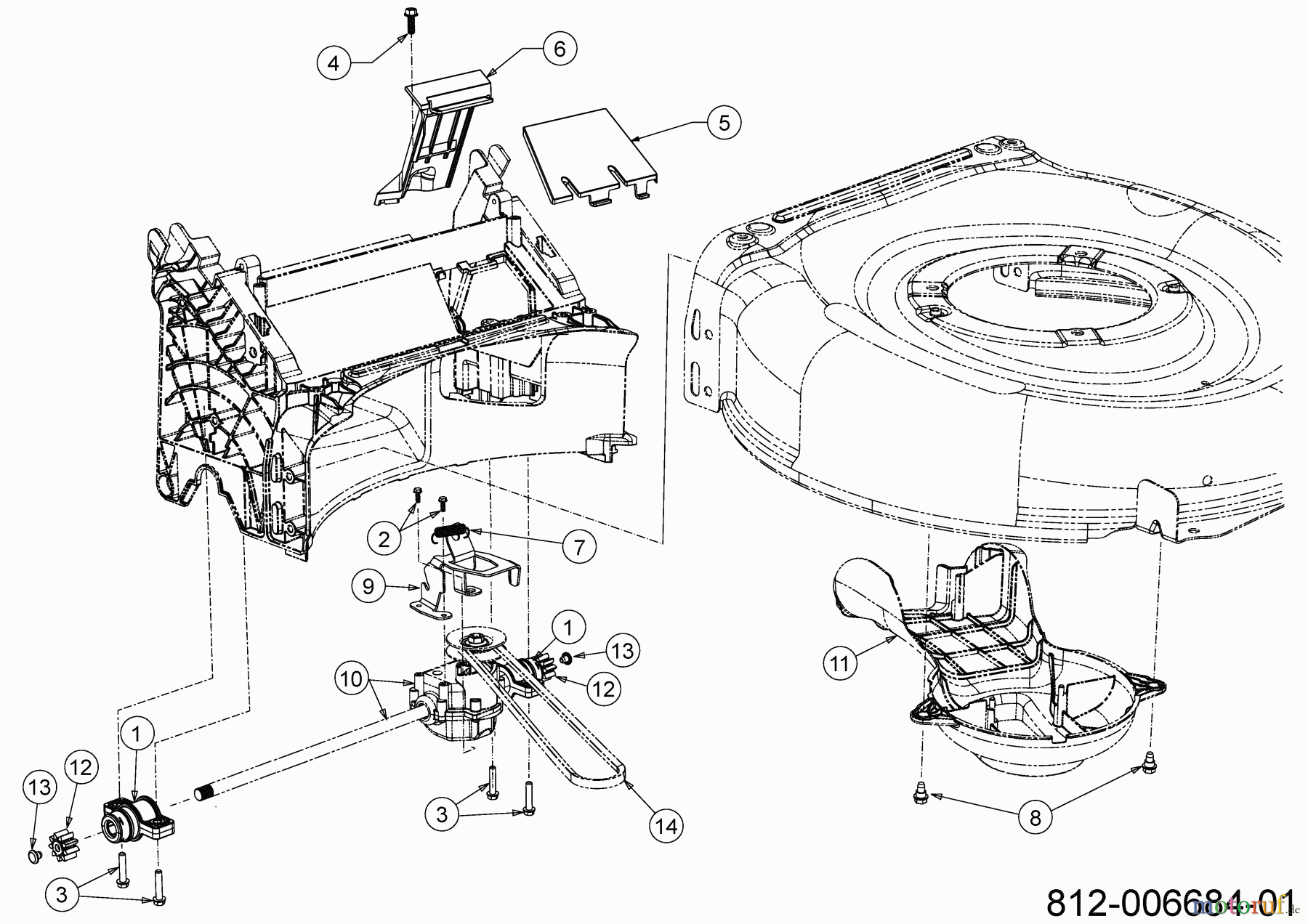  Cub Cadet Tondeuse thermique tractée LM2 DR46S 12EBTQKC603 (2023) Boîte de vitesse, Courroie