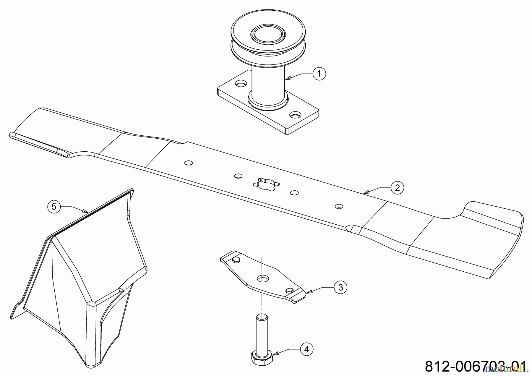  Cub Cadet Tondeuse thermique tractée LM3 CR53S 12EBPV5L603 (2022) Lame, Moyeu de lame, Bouchon mulching