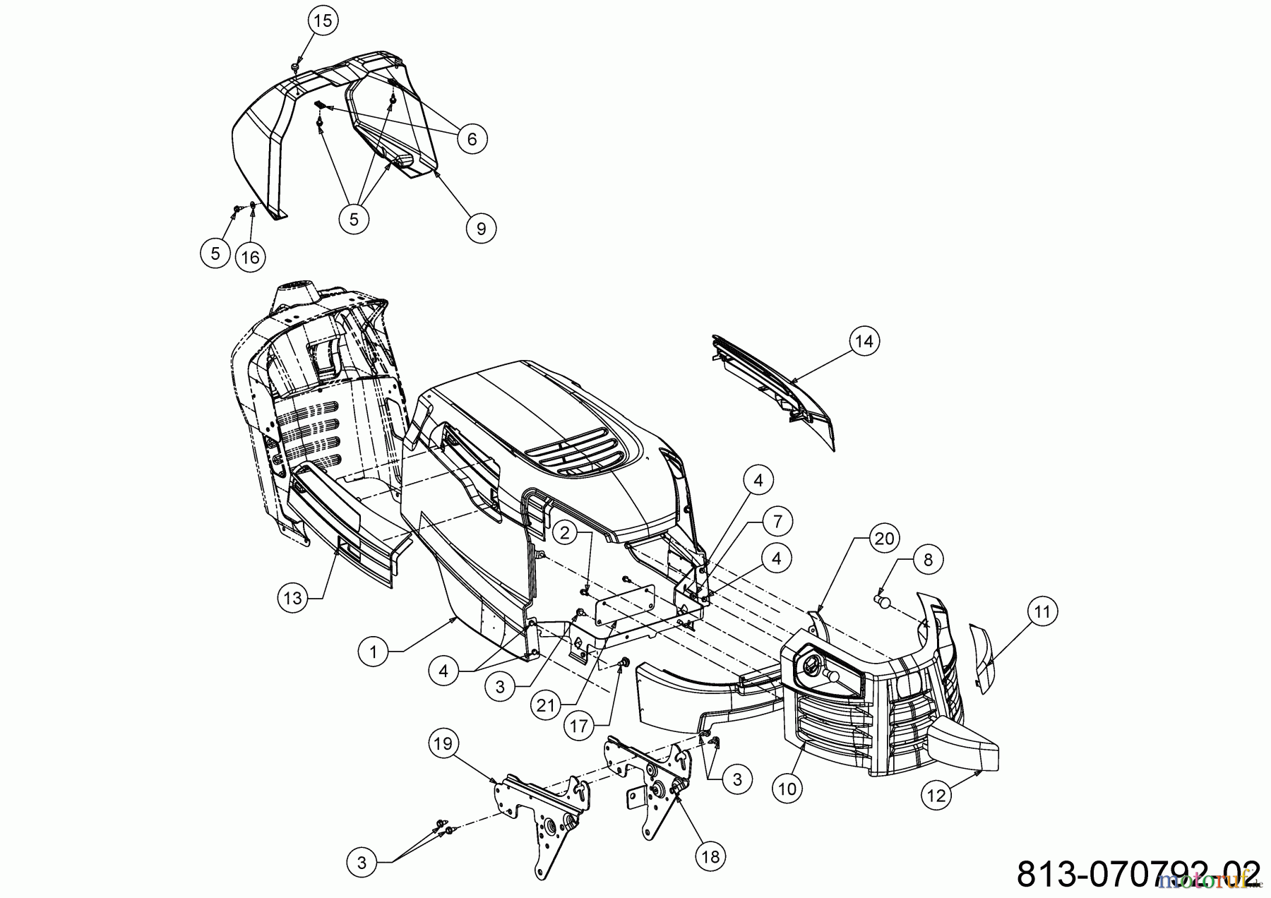  Cub Cadet Tracteurs de pelouse LT2 NS96 13BB79DF603 (2022) Capot de moteur