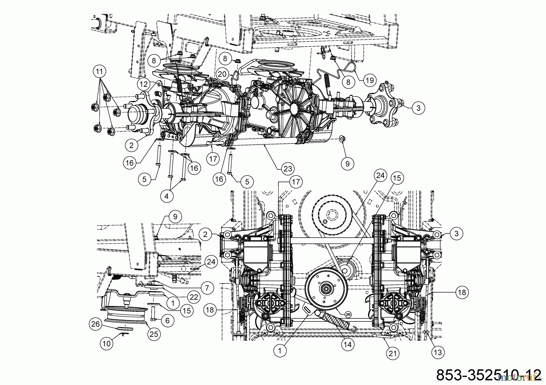  Cub Cadet Zero Turn XZ7 L122 ULTIMA 47AIAAA6603 (2022) Entraînement de roulement