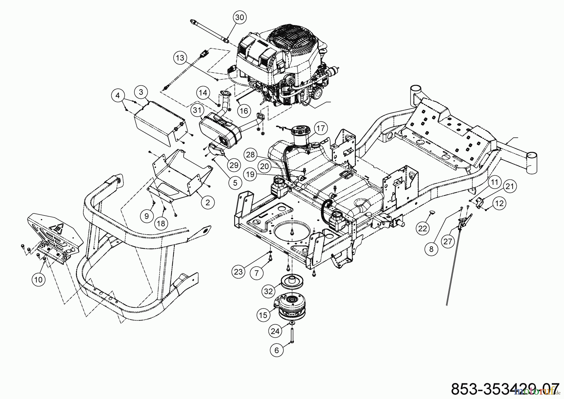  Cub Cadet Zero Turn XZ7 L152I ULTIMA 47ATAHA8603 (2021) Commande de choke et gaz, Accessoires moteur