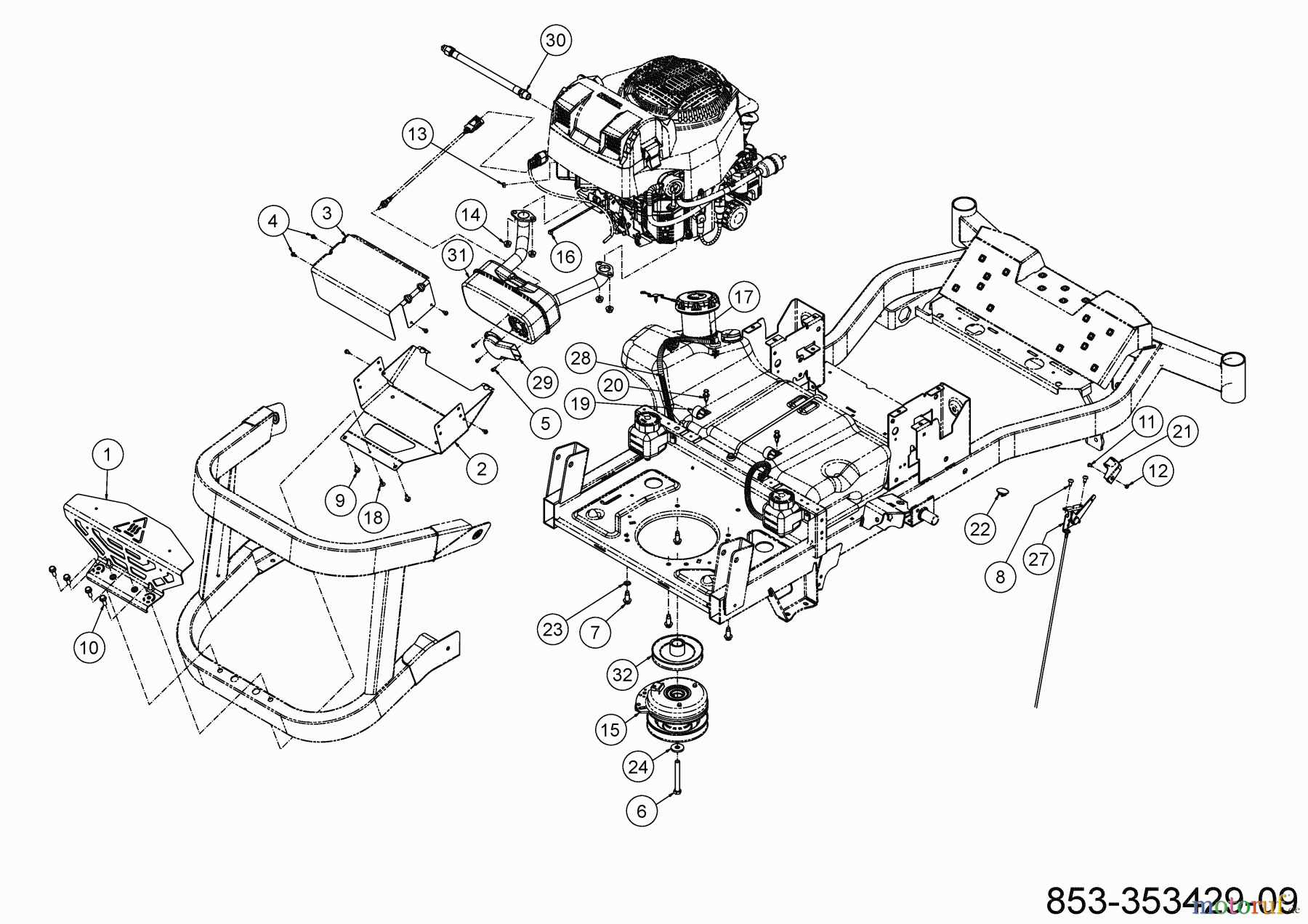  Cub Cadet Zero Turn XZ7 L152I ULTIMA 47ATAHA8603 (2022) Commande de choke et gaz, Accessoires moteur