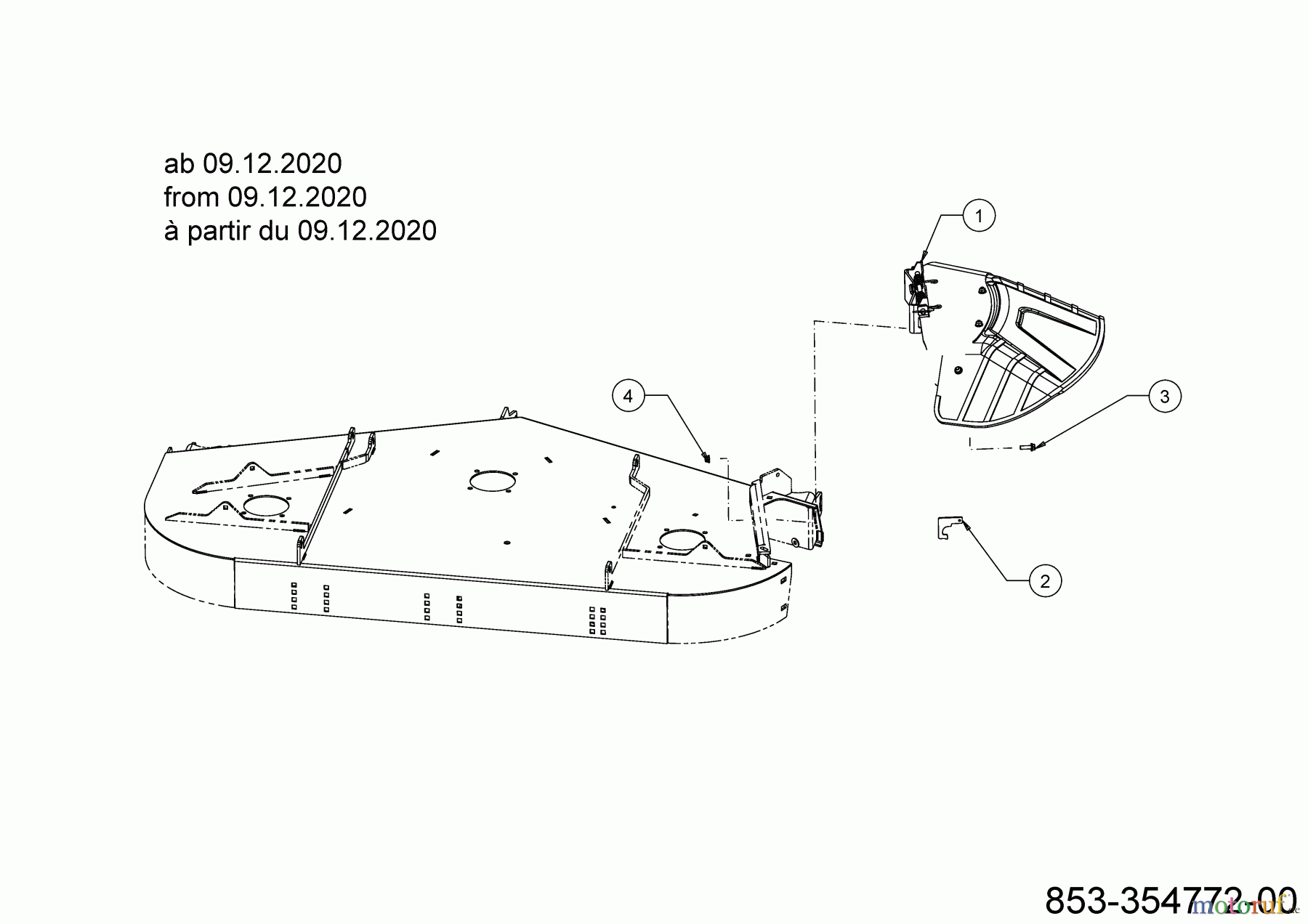  Cub Cadet Zero Turn XZ7 L122 ULTIMA 47AIAAA6603 (2021) Déflecteur