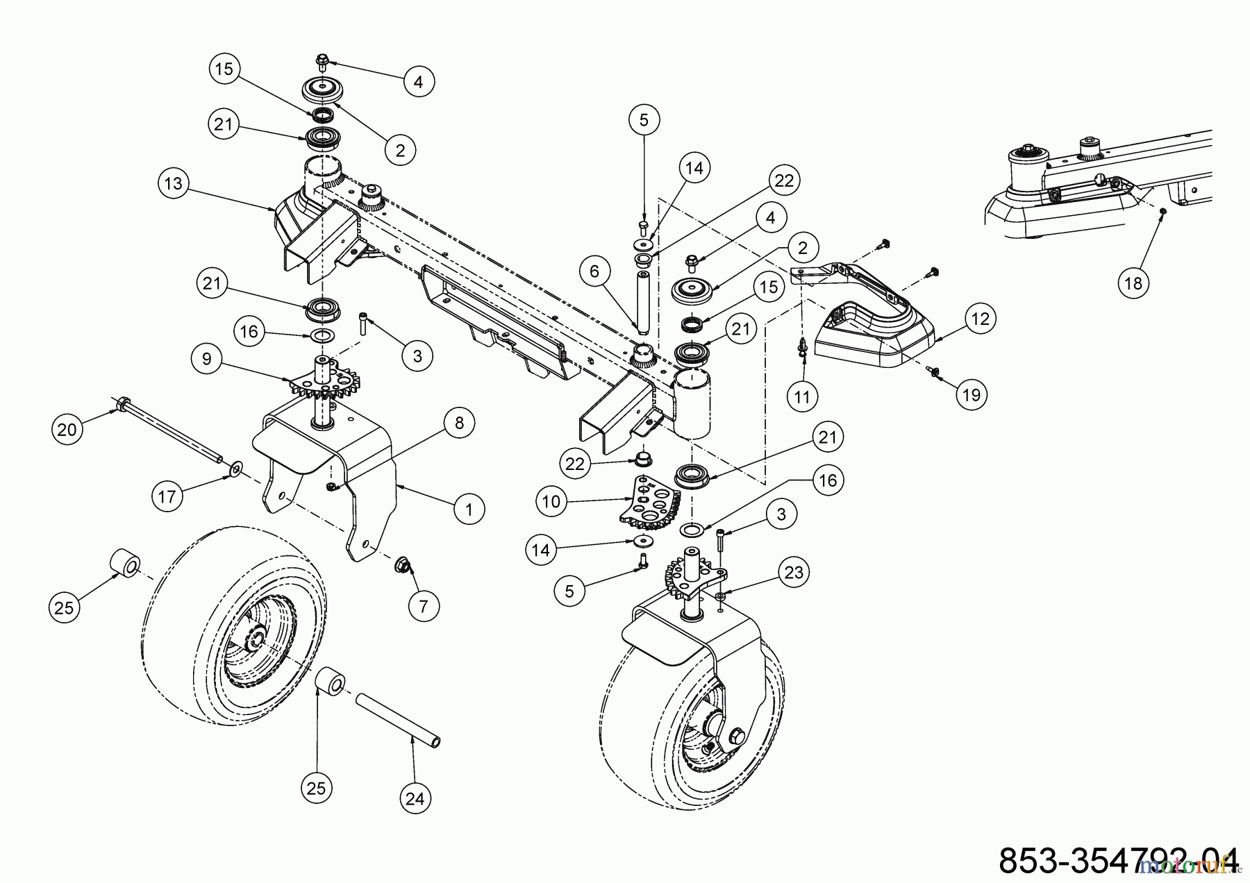  Cub Cadet Zero Turn XZ6 S117 17AIGBYN603 (2023) Axe avant