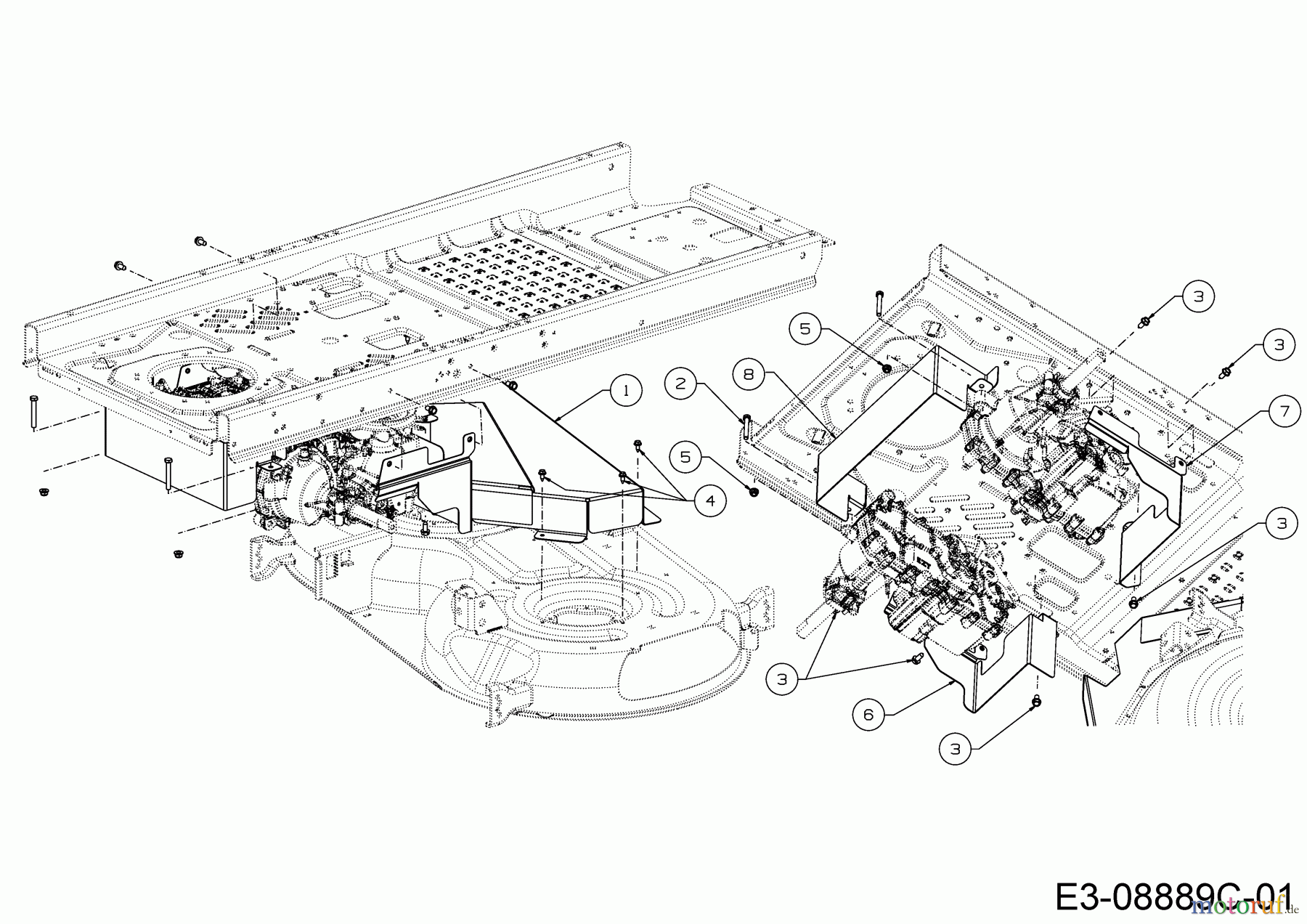  Cub Cadet Zero Turn XZ2 117I 17BWCBYT603  (2021) Couvercles de protection plateau de coupe T (46