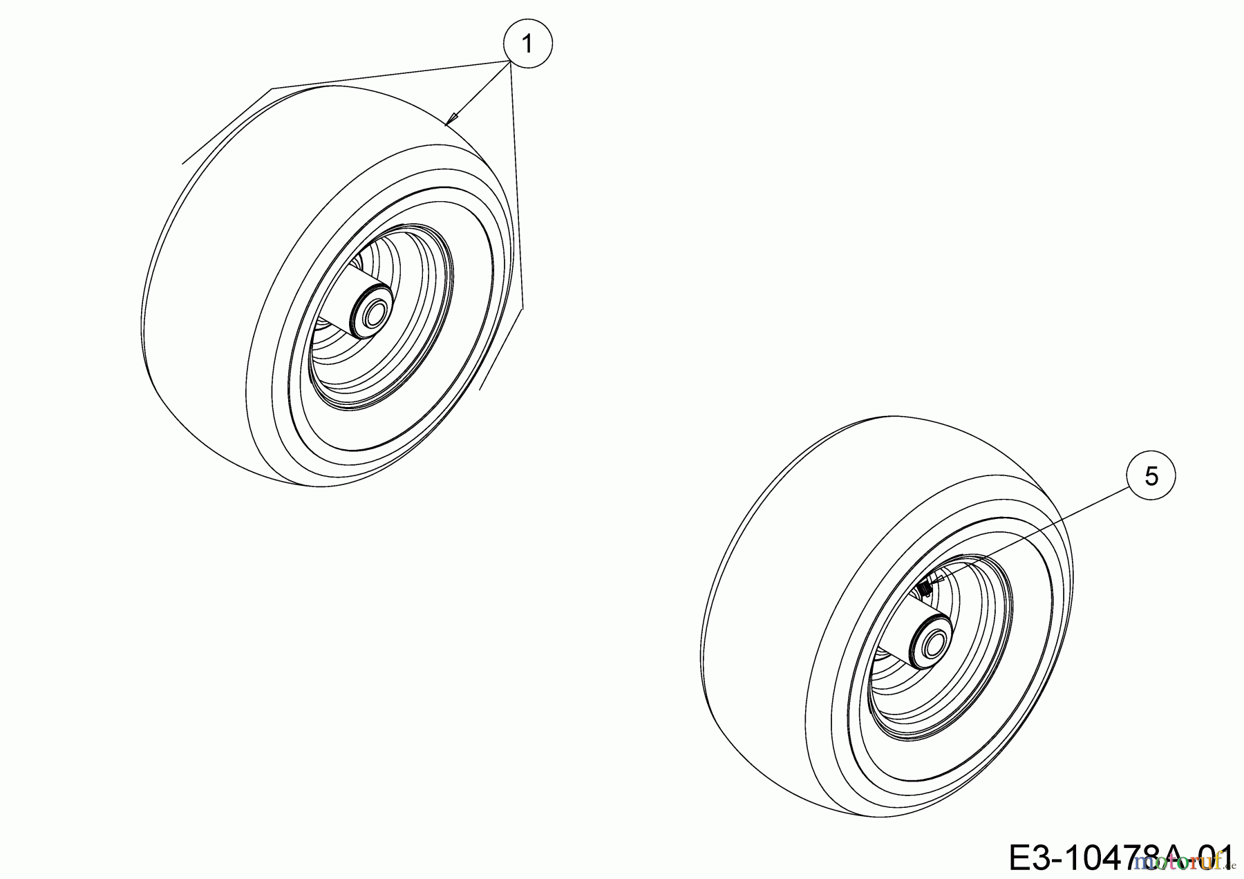  Cub Cadet Zero Turn XZ6 S117 17AIGBYN603 (2023) Roues avant 13x6.5