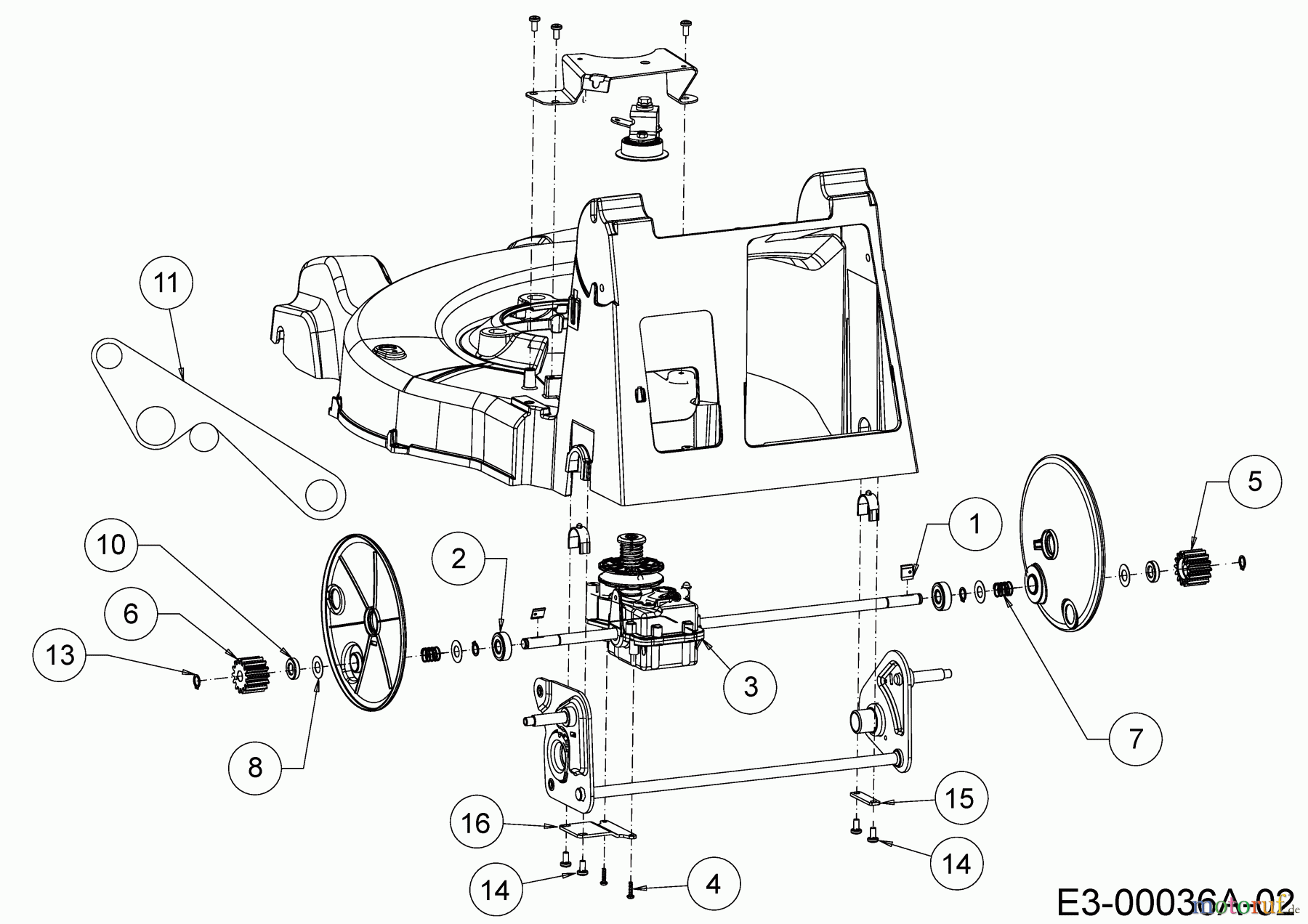  Wolf-Garten Tondeuse thermique tractée Expert 53 B ES V 12ARZA9B650  (2018) Boîte de vitesse, Courroie