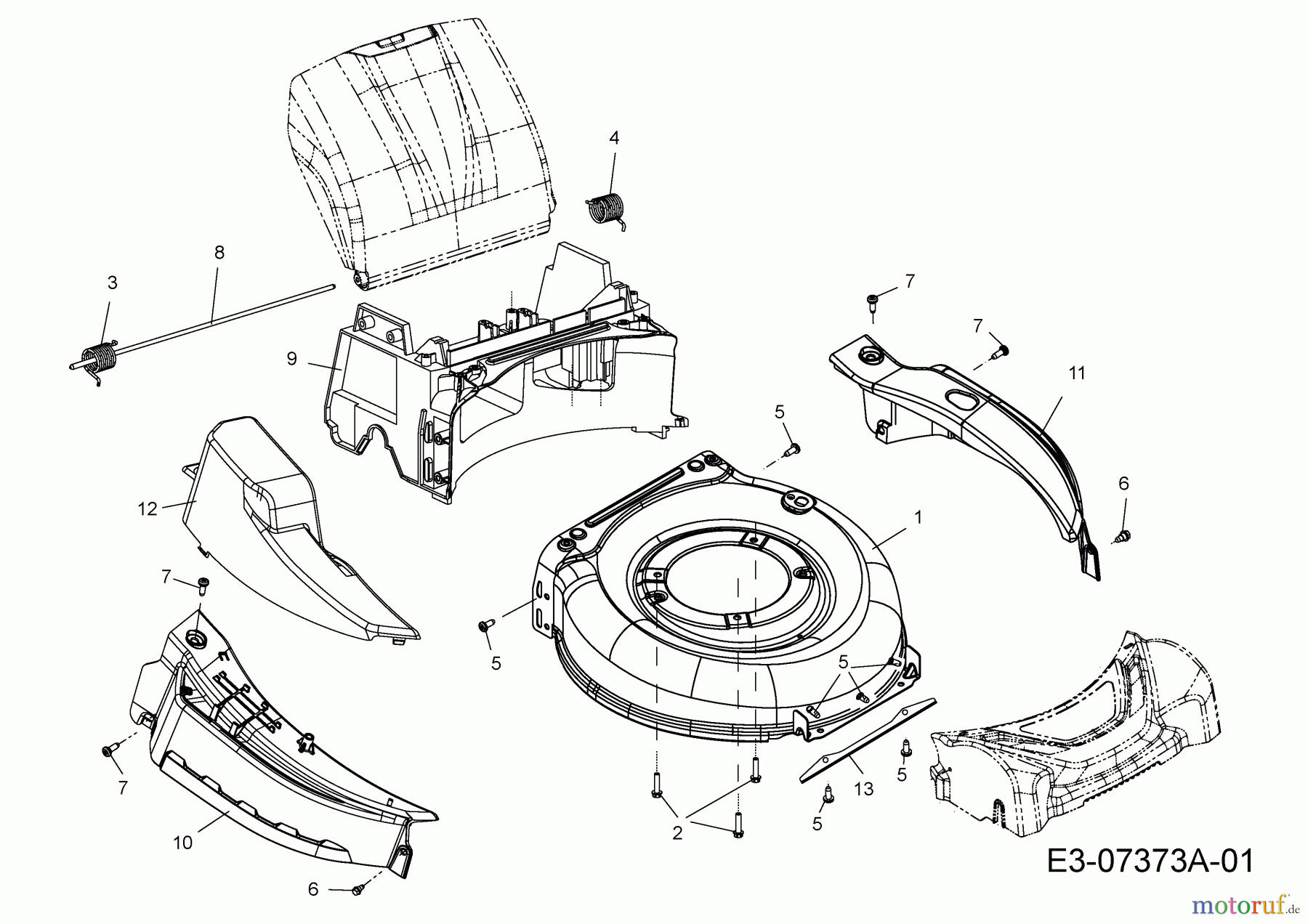  Wolf-Garten Tondeuse thermique tractée Expert 46 BA ES 12AEK18Z650  (2014) Carter plateau de coupe