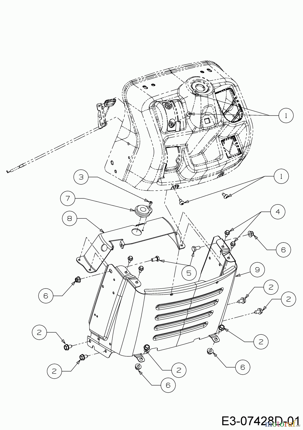  Wolf-Garten Tracteurs de pelouse E 13/96 T 13AB765F650  (2020) Tableau de bord