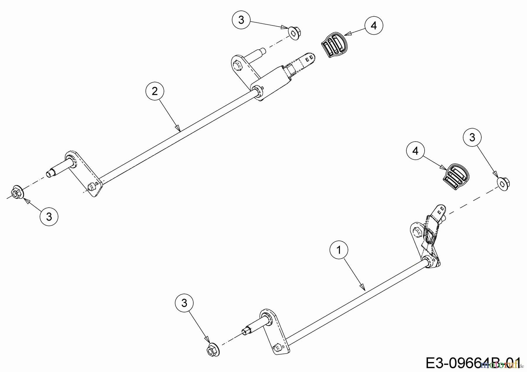  Wolf-Garten Tondeuse thermique A 4600 11B-TOSC650 (2020) Axes, Réglage hauteur