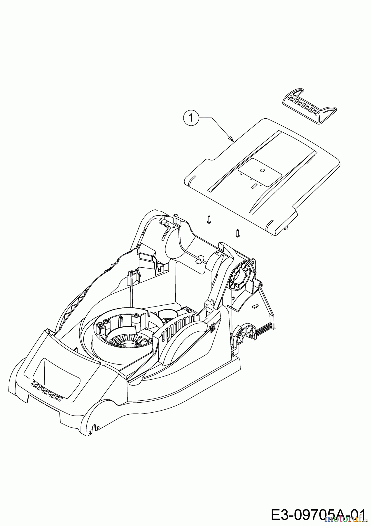  Wolf-Garten Tondeuse électrique tractée Expert 40 EA 18DRH1K-C50  (2018) Clapet arrière