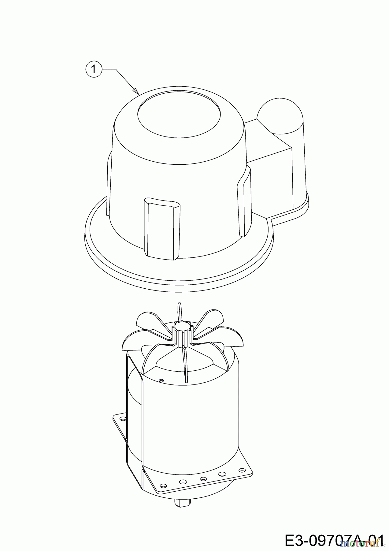  Wolf-Garten Tondeuse électrique Expert 40 E 18CWH1K-650  (2020) Conduit air du moteur