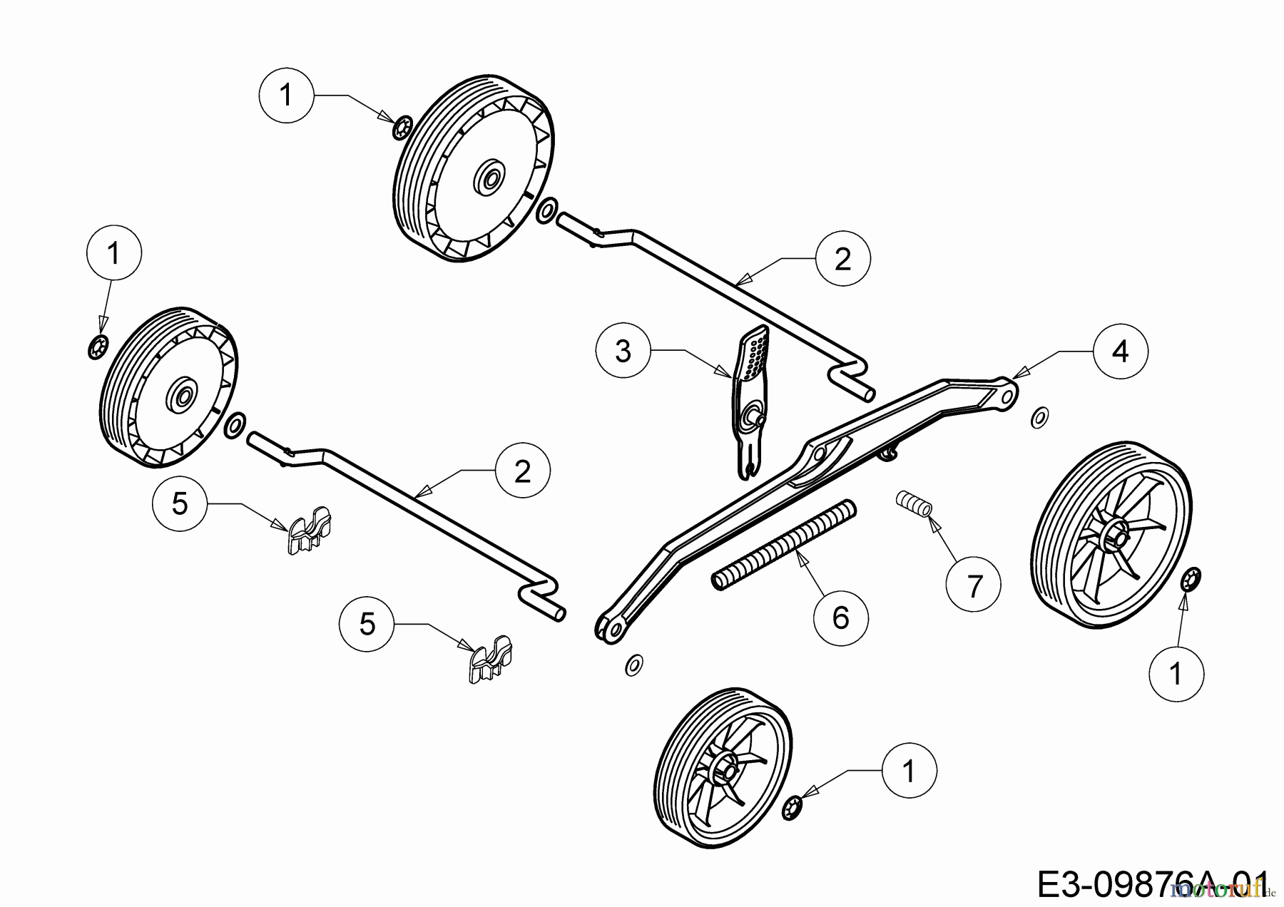  Wolf-Garten Tondeuse électrique Expert 34 E 18CWF1S-C50  (2020) Axes, Réglage de hauteur