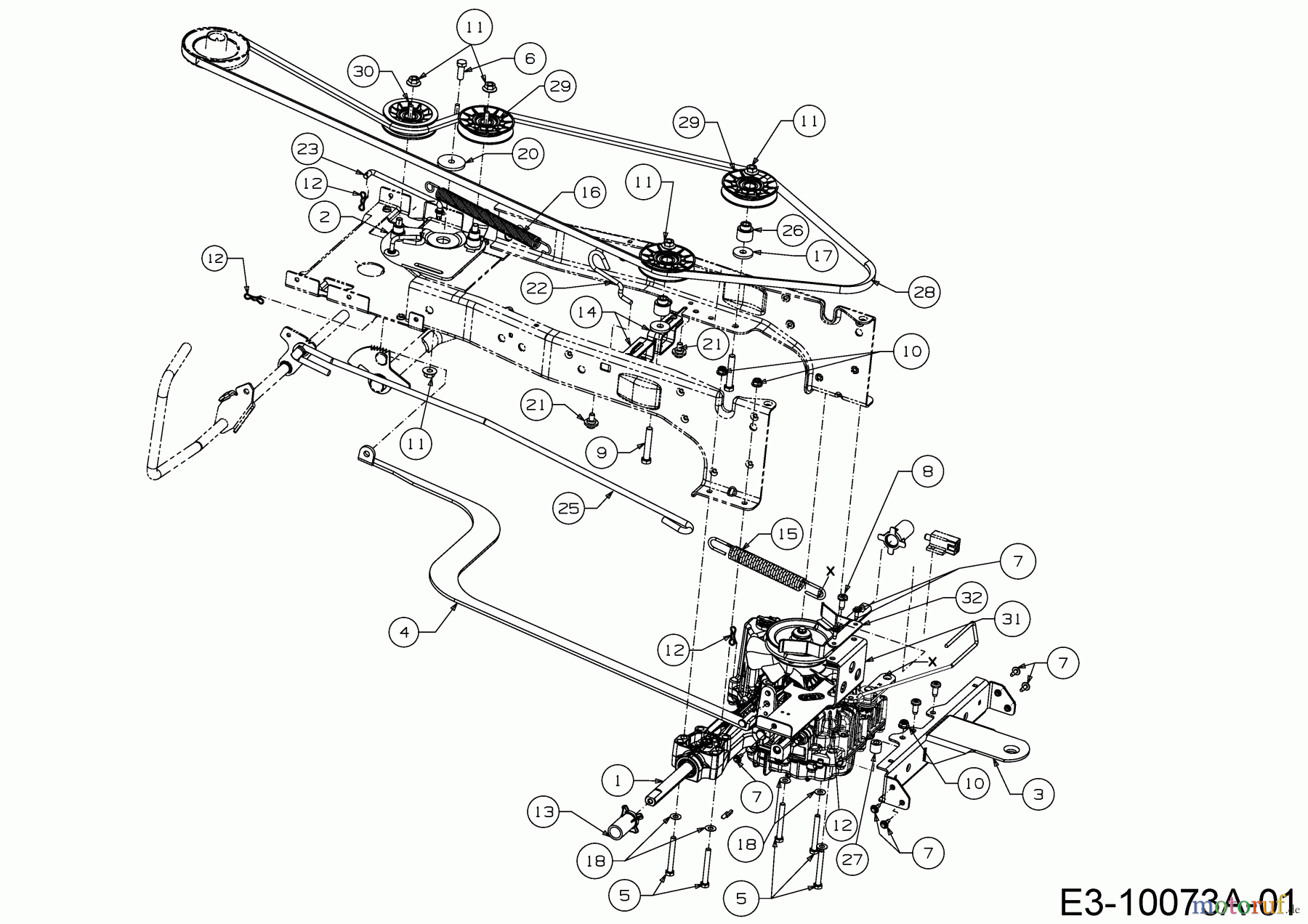  Wolf-Garten Tracteurs de pelouse GLTT 165.95 H 13BDA1VB650  (2017) Entraînement de roulement