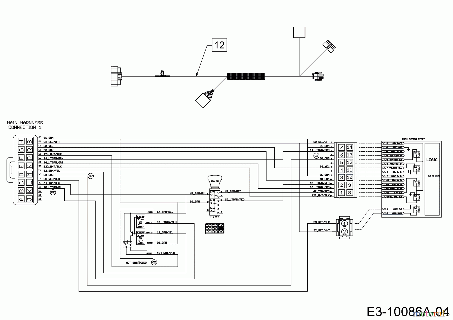  Wolf-Garten Tracteurs de pelouse 95.180 H 13ATA1VB650  (2017) Plan électrique tableau de bord