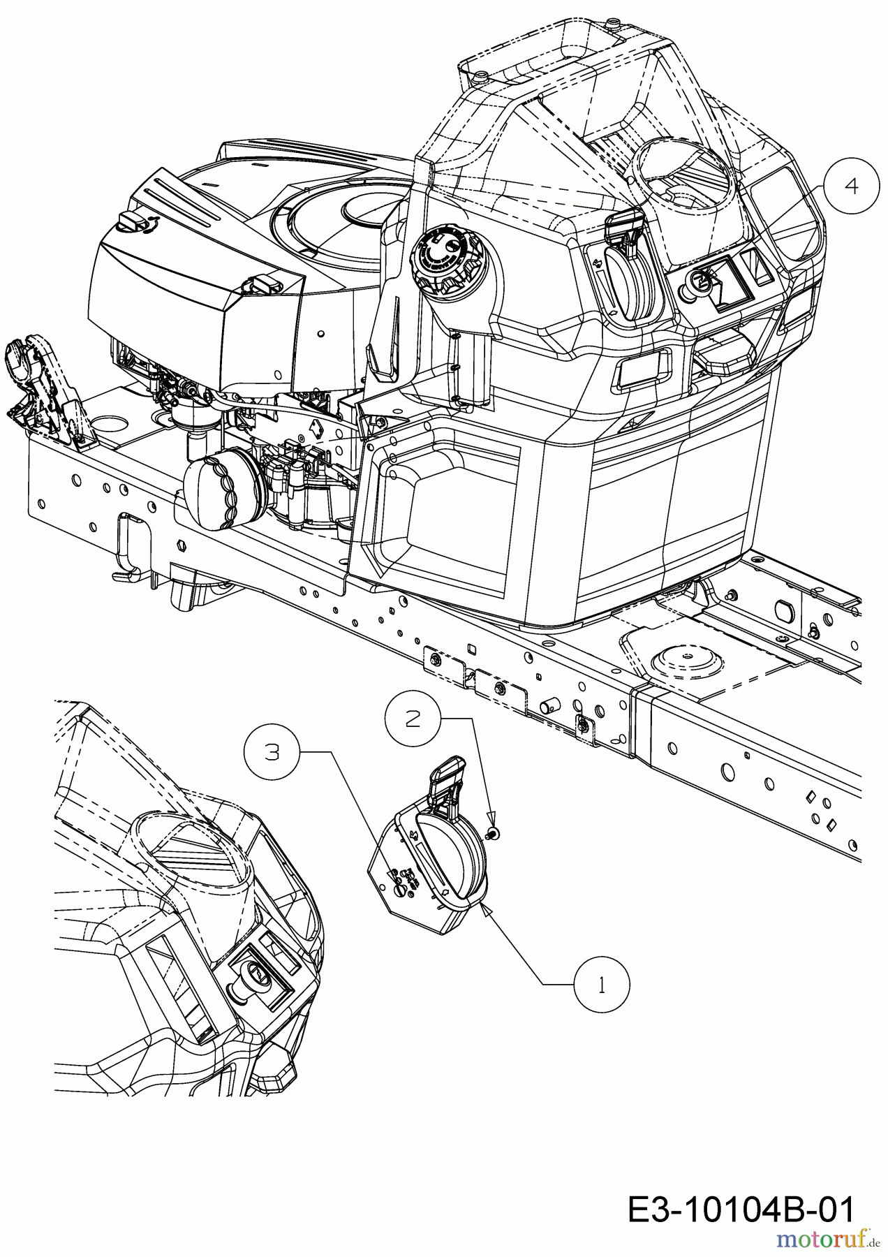  Wolf-Garten Tracteurs de pelouse 95.165 H 13CDA1VB650  (2019) Commande de choke et gaz