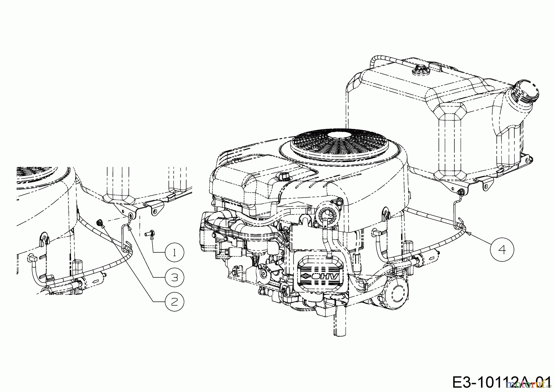  Wolf-Garten Tracteurs de pelouse GLTT 180.106 H 13BTA1VR650  (2017) Tuyau aération