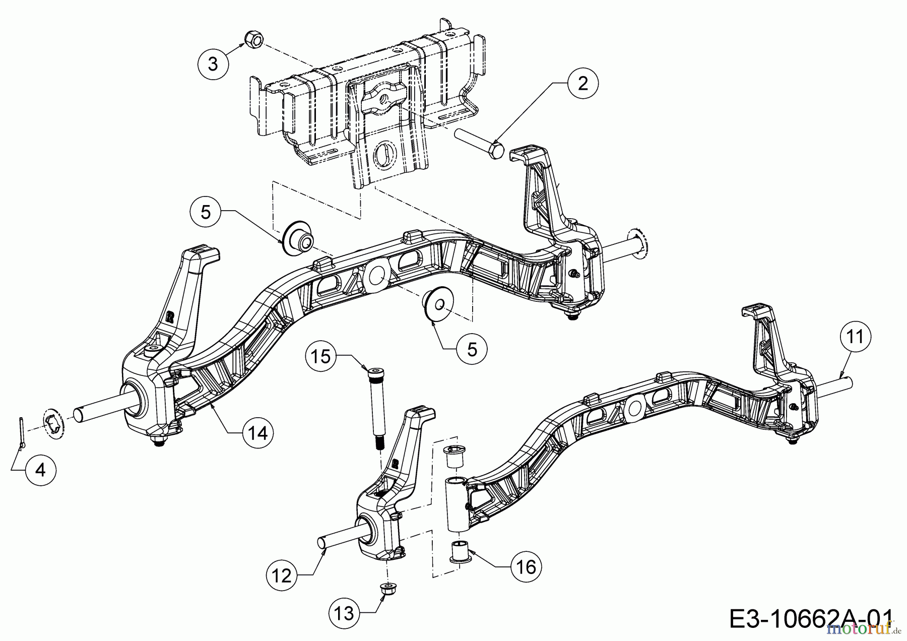  Wolf-Garten Tracteurs de pelouse 106.220 HP 13QAA1VR650  (2020) Axe avant