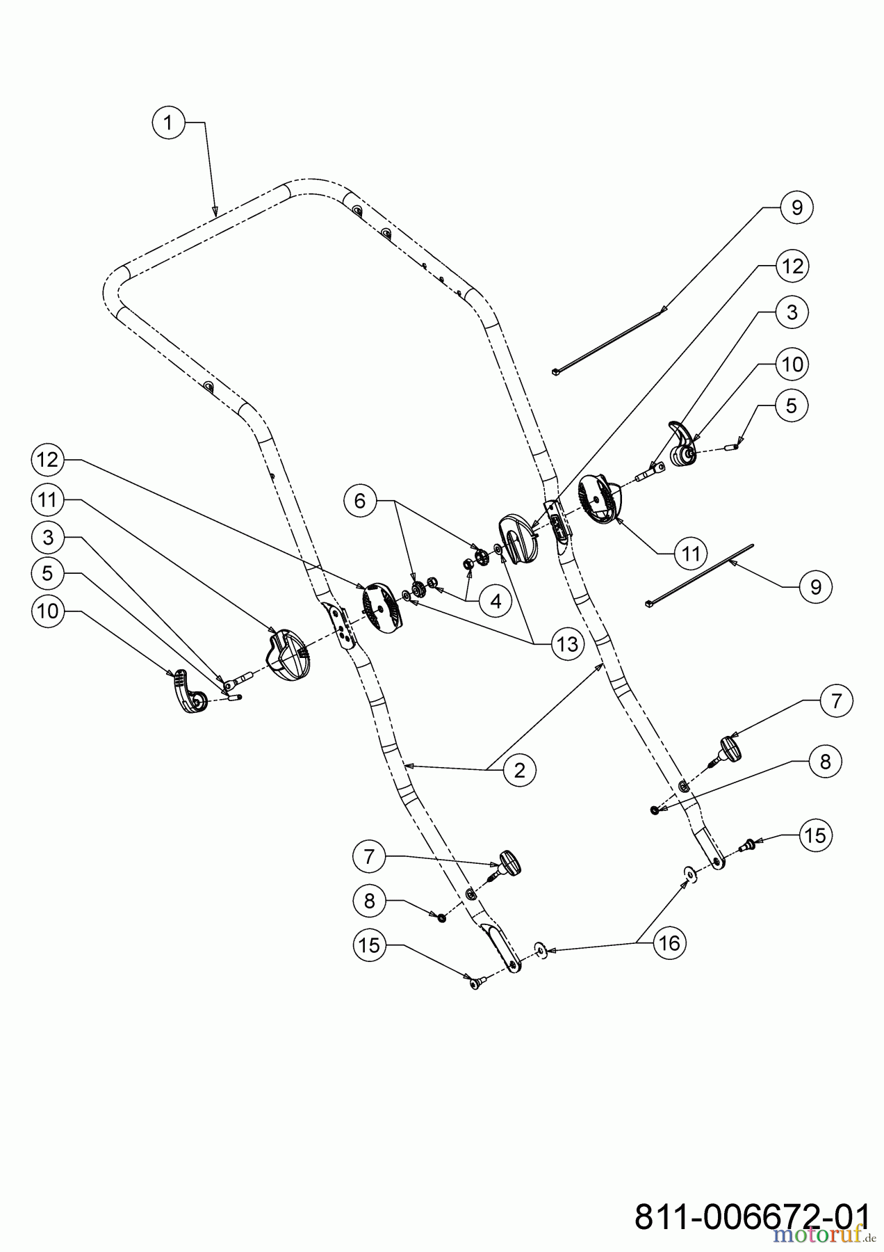  Wolf-Garten Tondeuse thermique tractée A 530 ASPHWIS 12DYPV7E650 (2022) Brancard