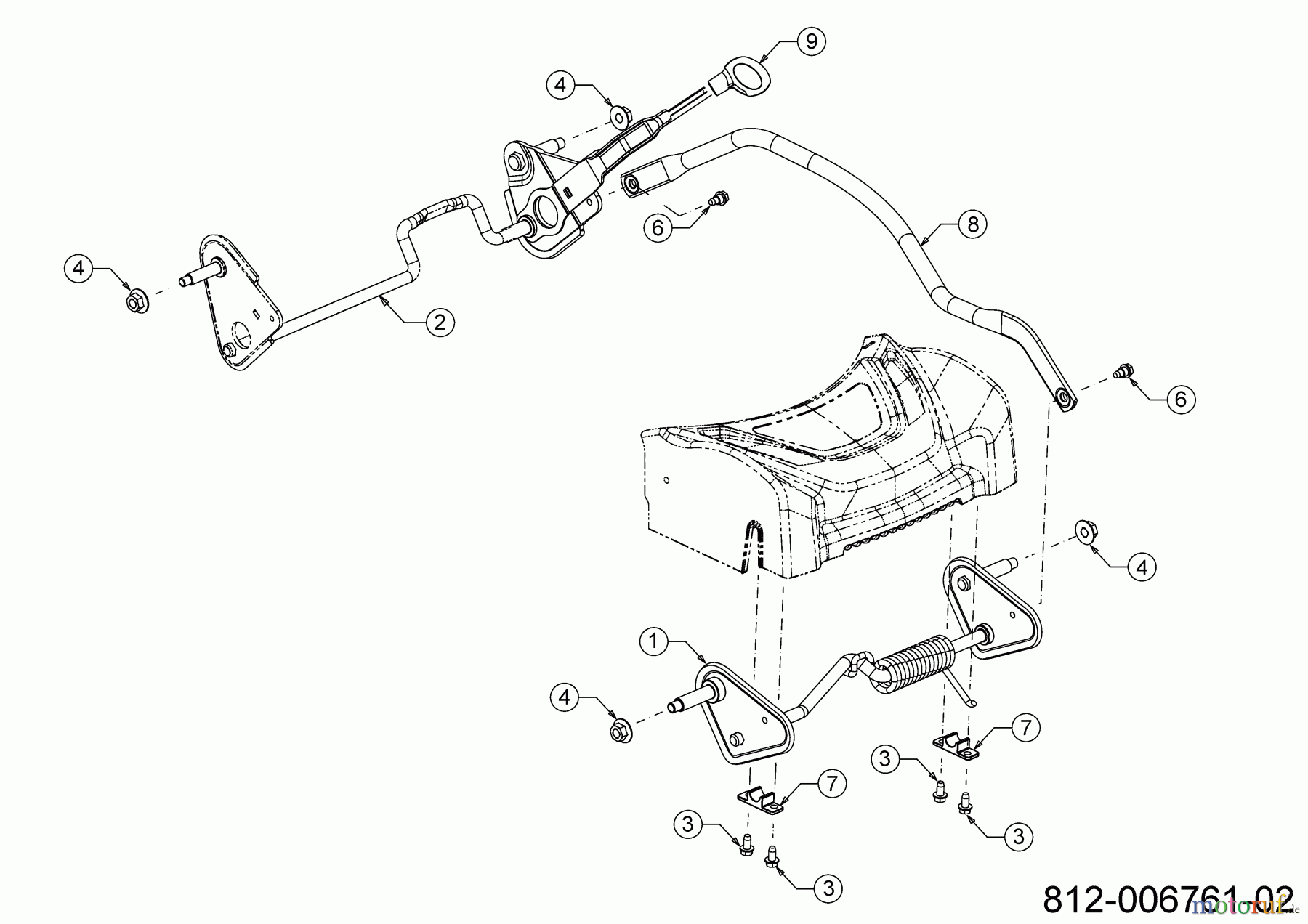  Wolf-Garten Tondeuse thermique tractée A 530 ASPHWIS 12DYPV7E650 (2022) Axes, Réglage hauteur