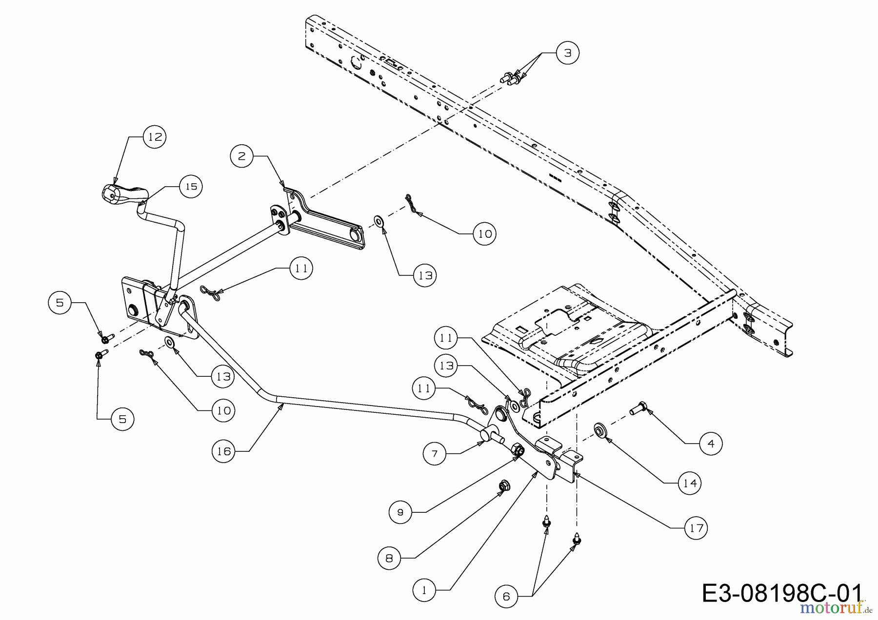  Wolf-Garten Tracteurs de pelouse Scooter Mini / RDE 60 M 13A326SC650F  (2015) Relevage plateau de coupe