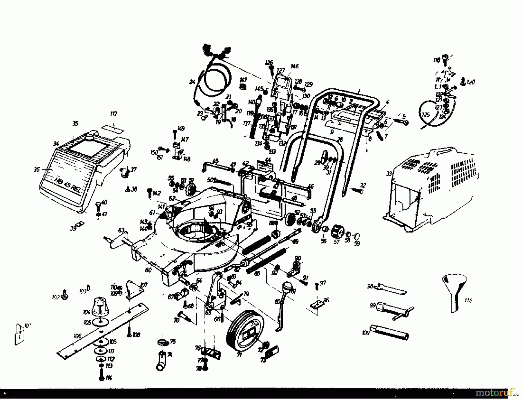  Gutbrod Tondeuse thermique tractée HB 45 REL 02885.01  (1985) Machine de base