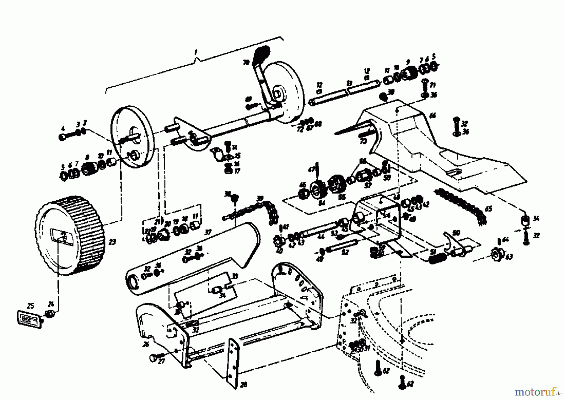  Golf Tondeuse thermique tractée 245 HR 4 02647.05  (1986) Entraînement de roulement, Roues