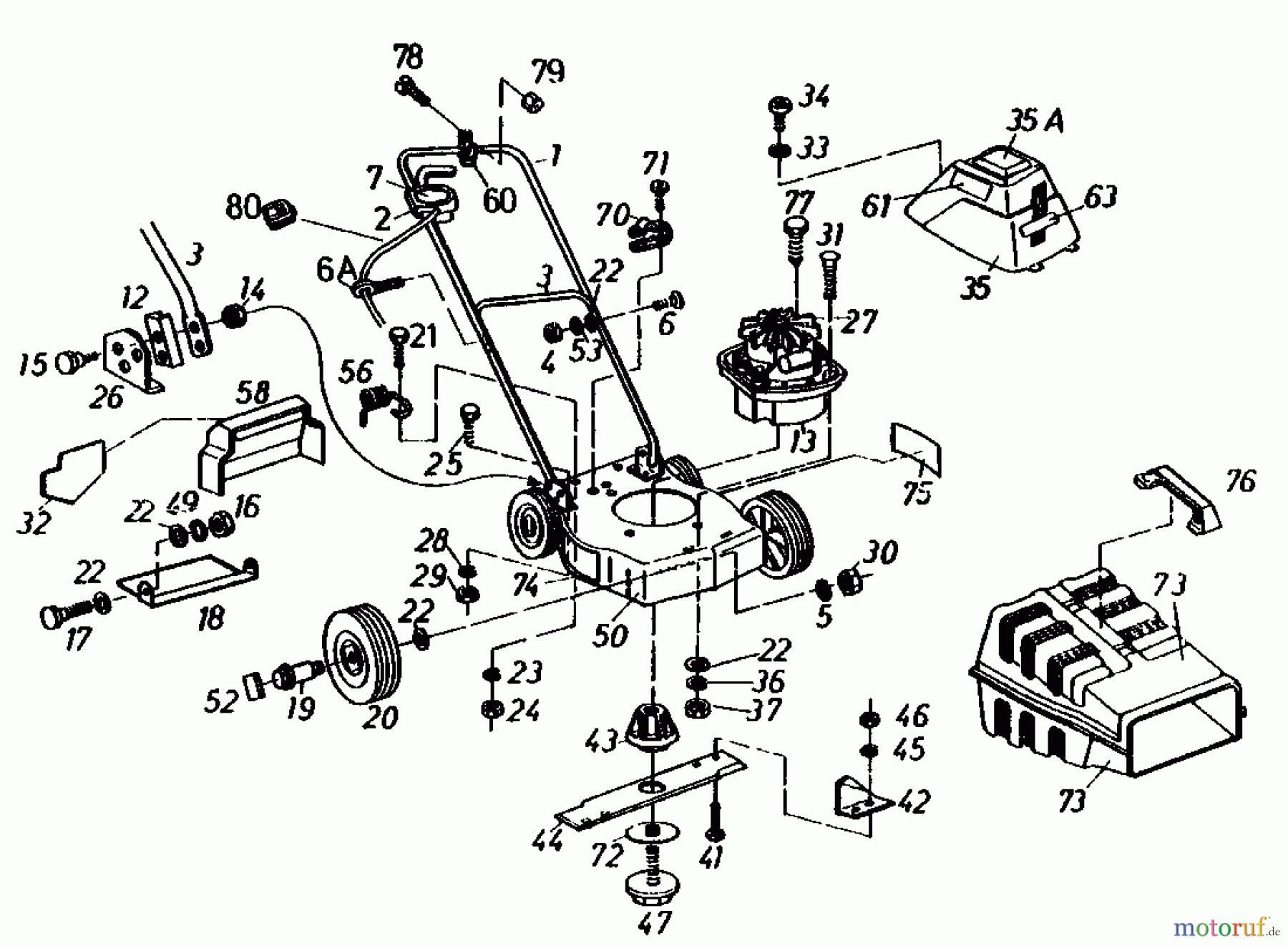  Golf Tondeuse électrique 335 HE 02873.04  (1986) Machine de base